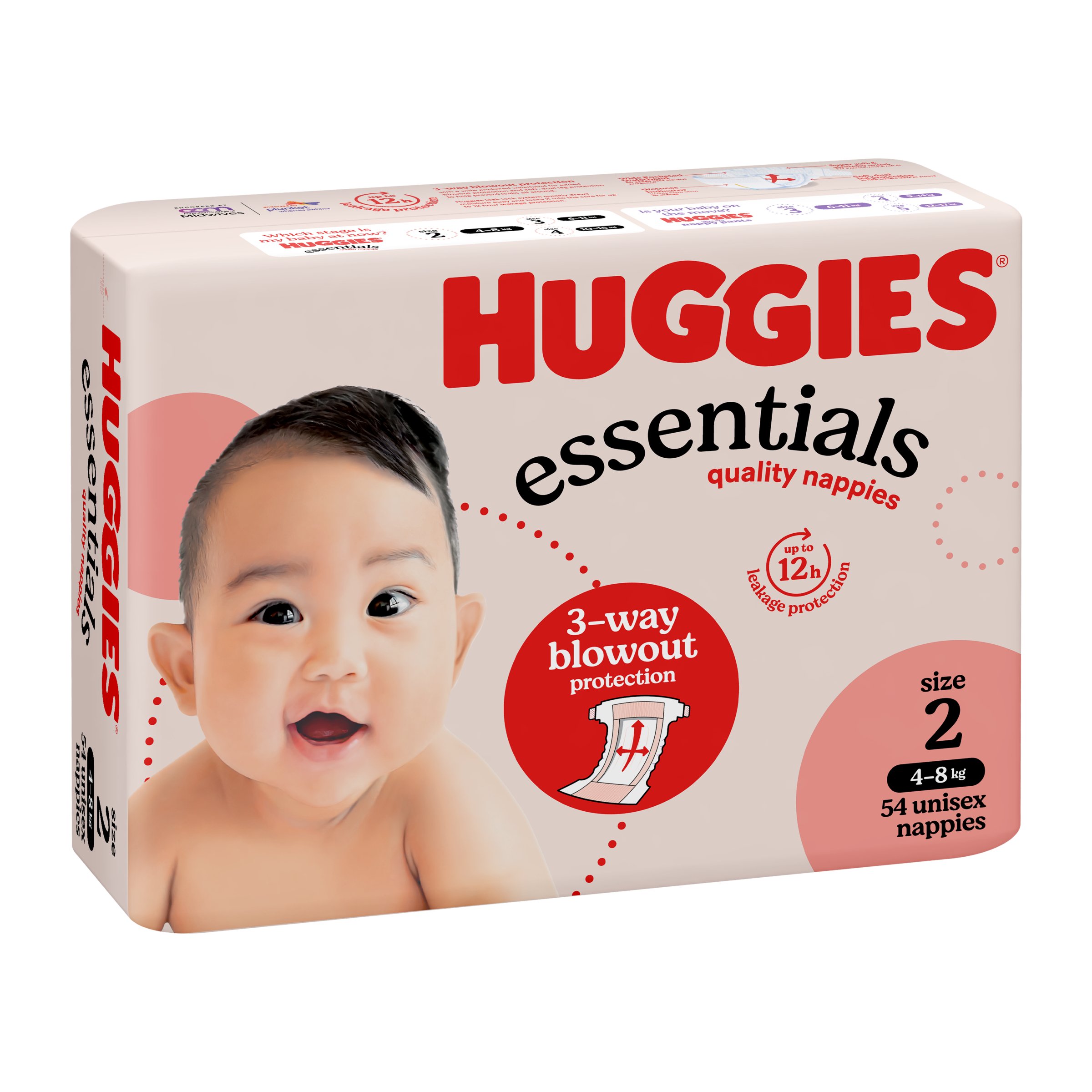 Huggies Nappies Essentials Infants 54 pack - Image 9