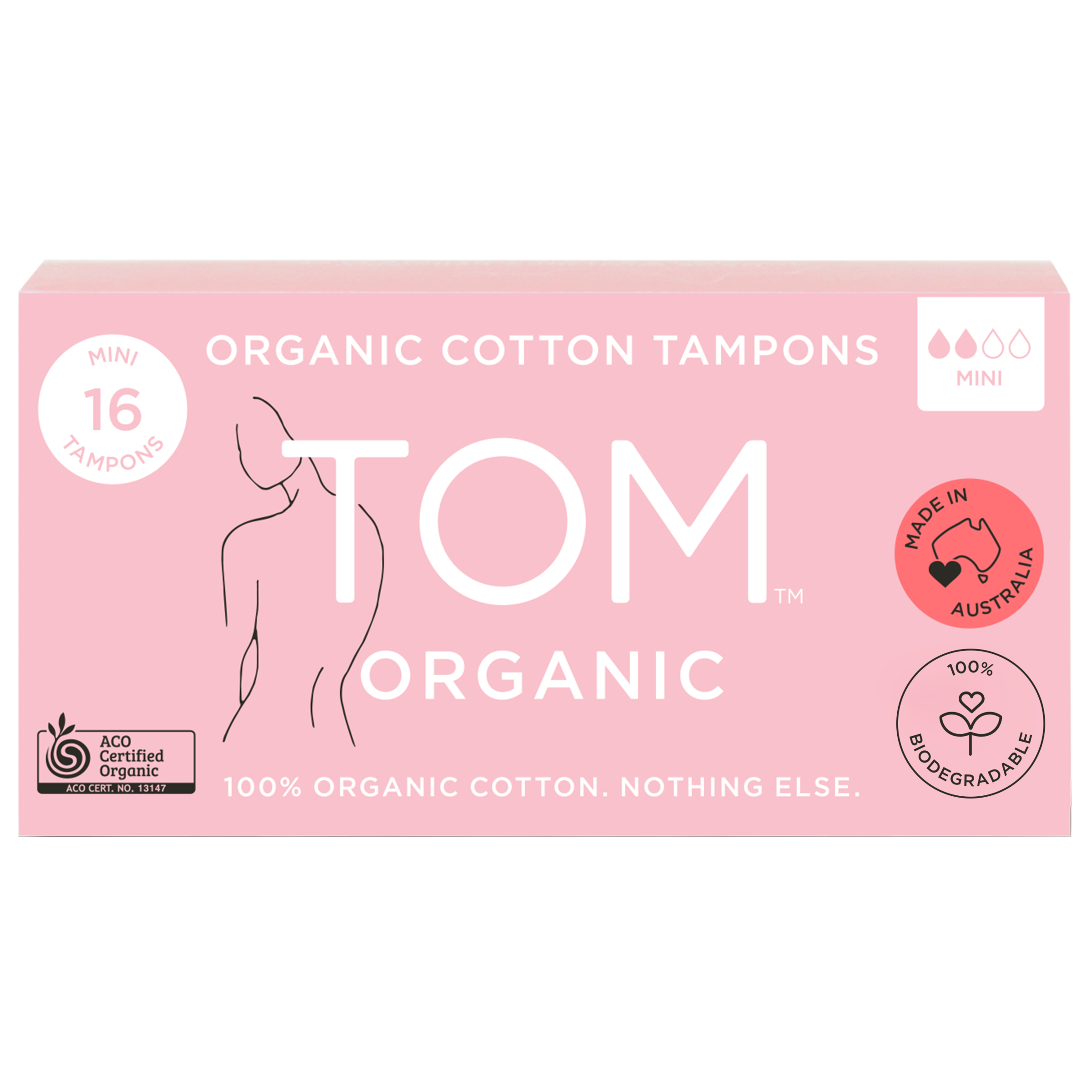 Tom Organic Tampons Mini 16 pack - Image 1