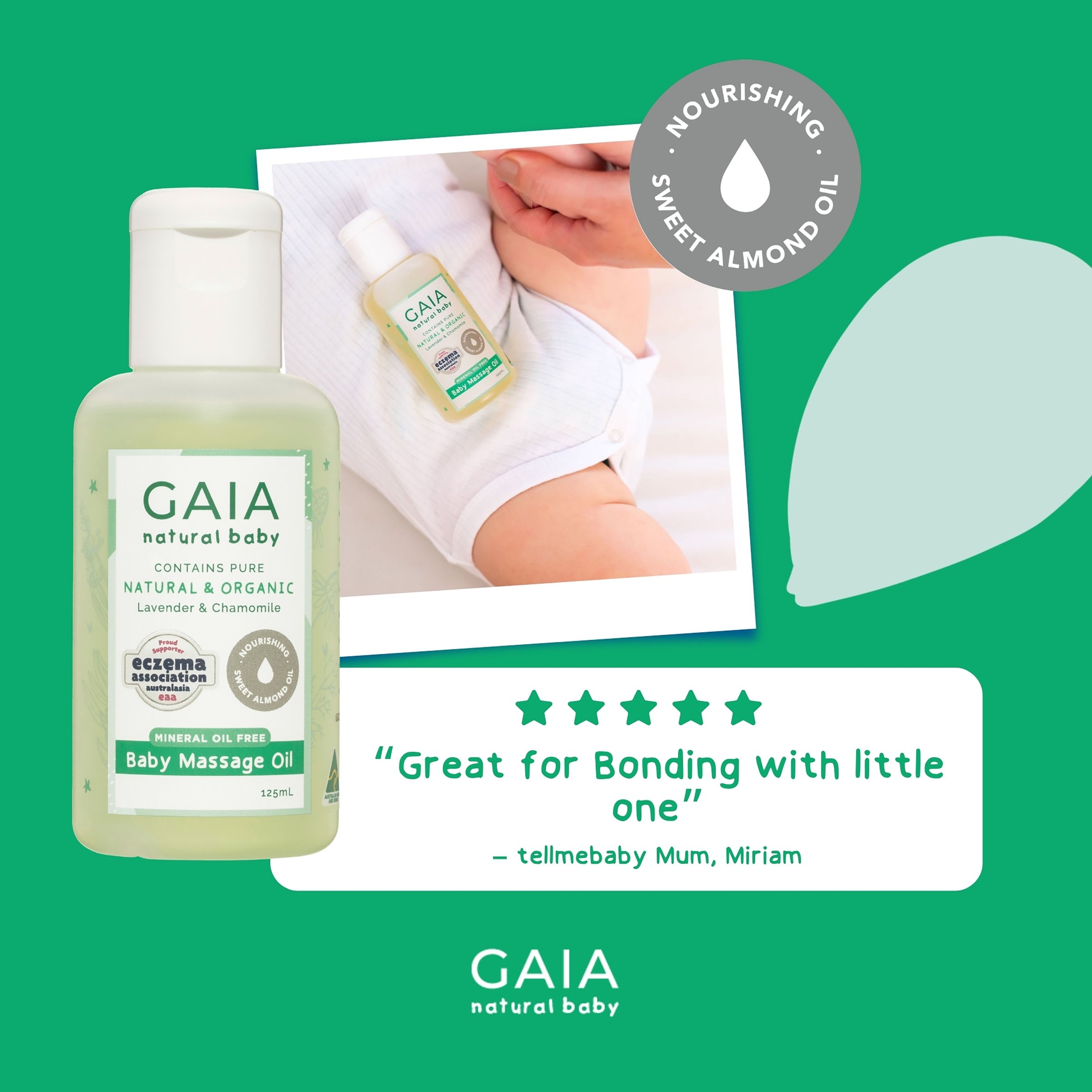 Gaia Natural Baby Massage Oil 125ml - Image 4