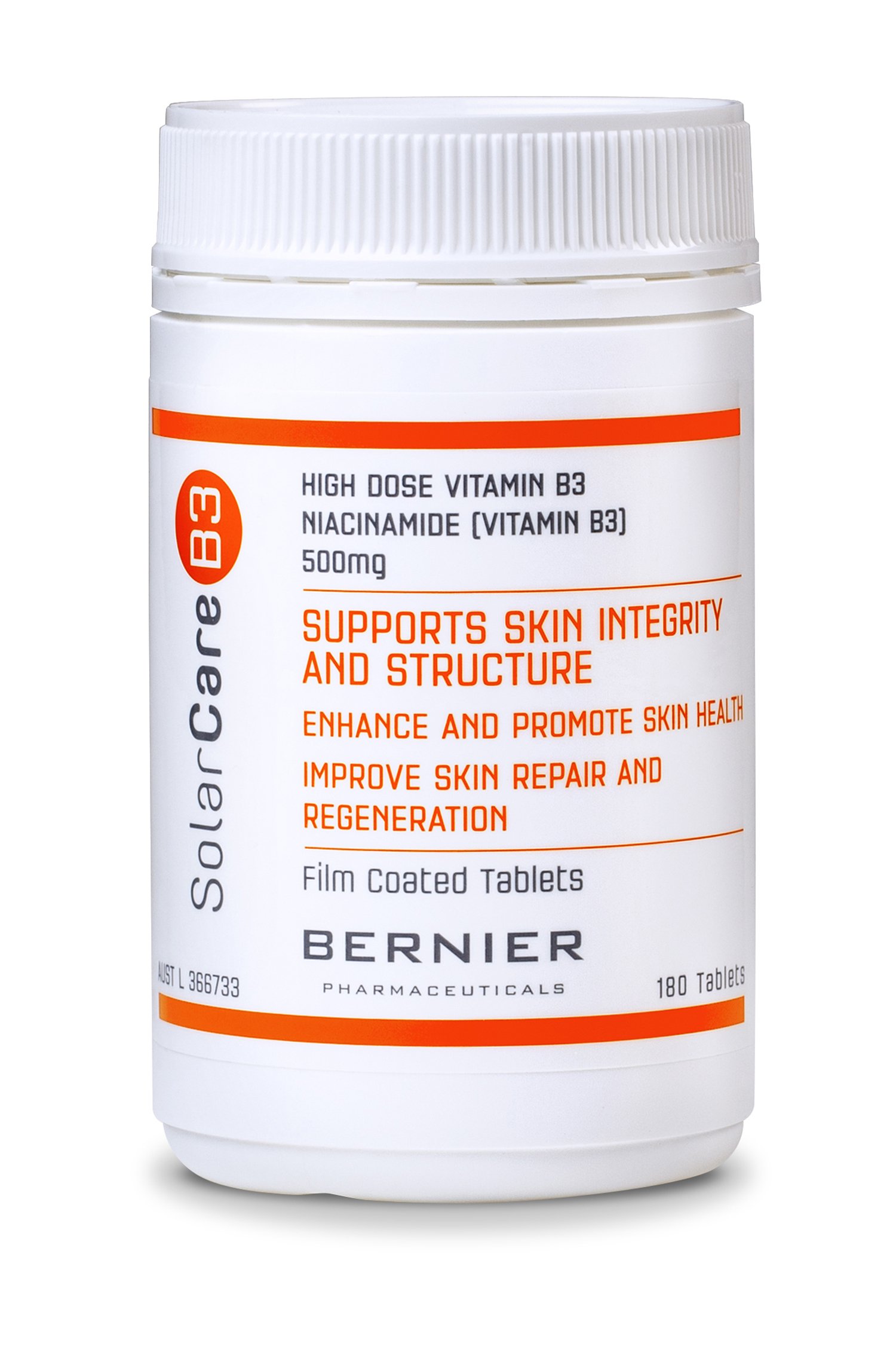 SolarCareB3 High Dose Vitamin B3 Niacinamide 180 tablets