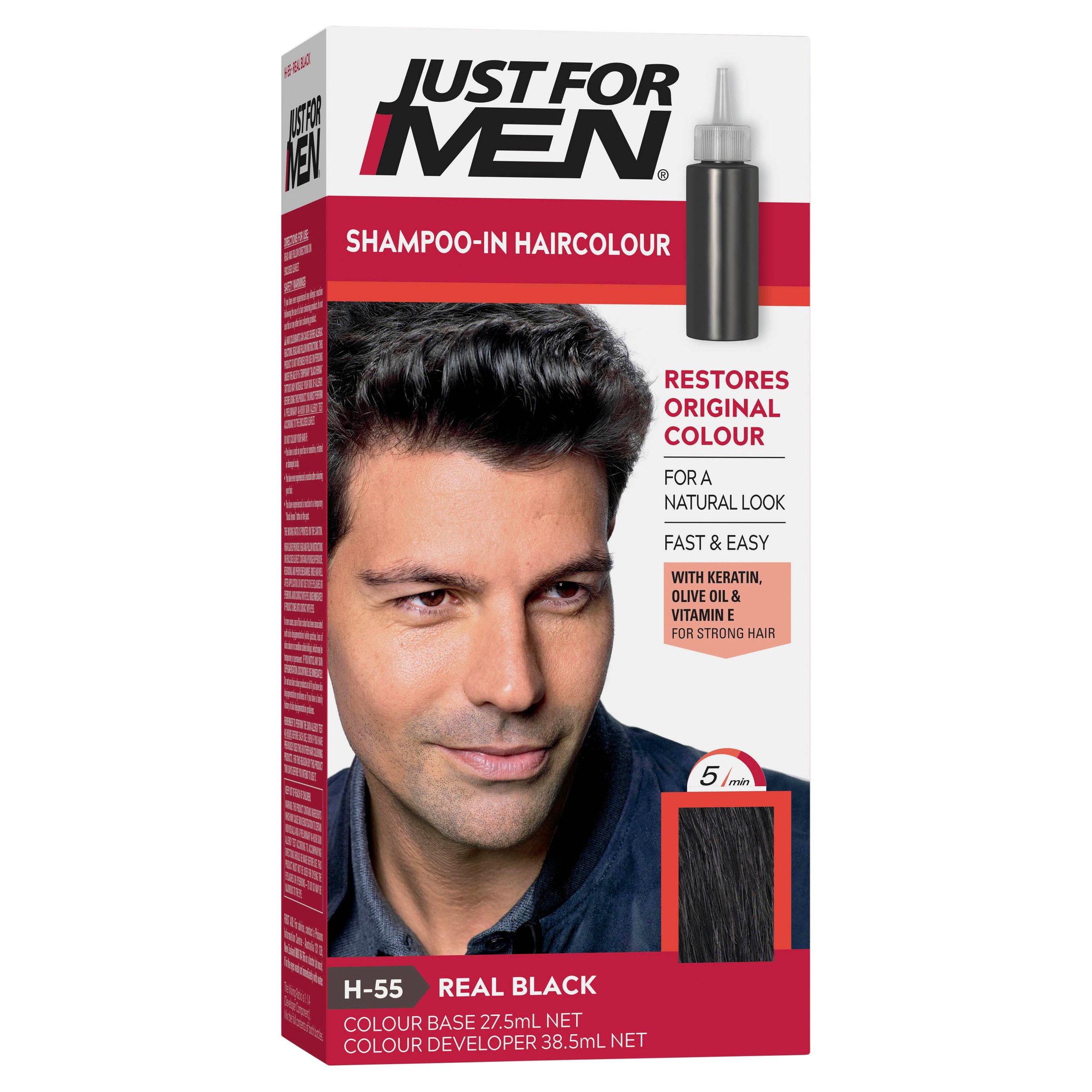 Just For Men Shampoo-In Haircolour Natural Real Black 1 pack - Image 9
