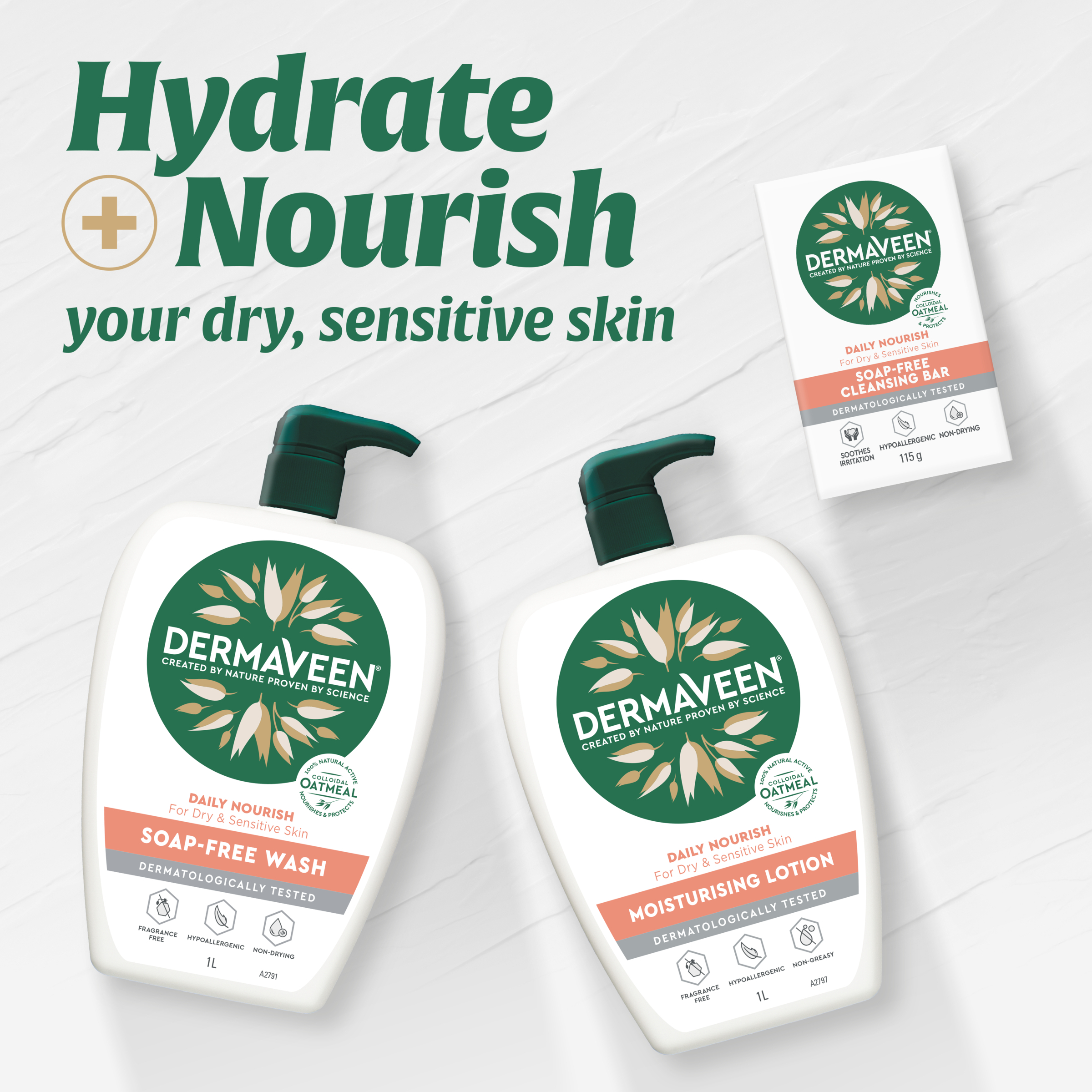 DermaVeen Daily Nourish Soap Free Wash 1 litre - Image 6