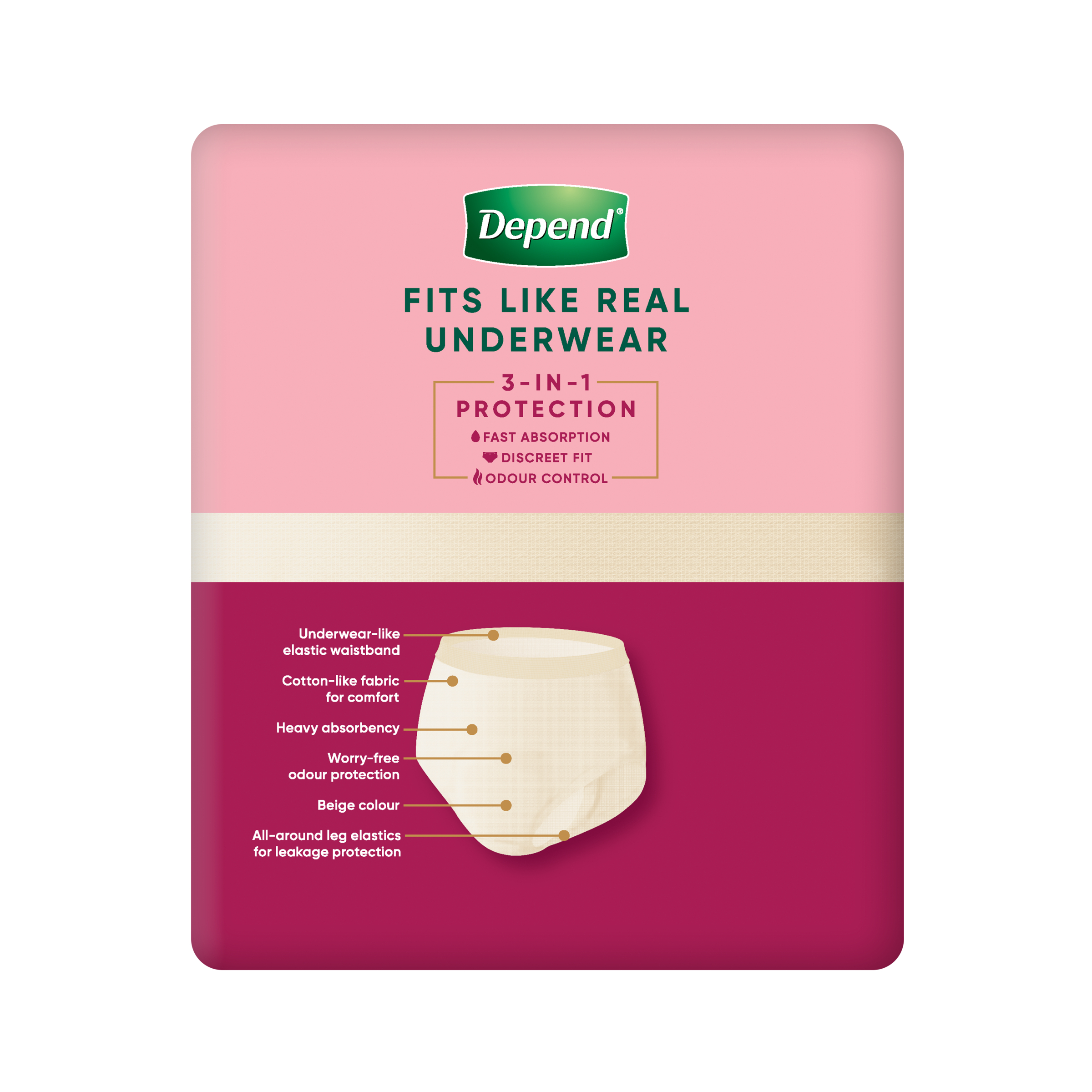 Depend Underwear RealFit Female X/Large 8 pack - Image 2