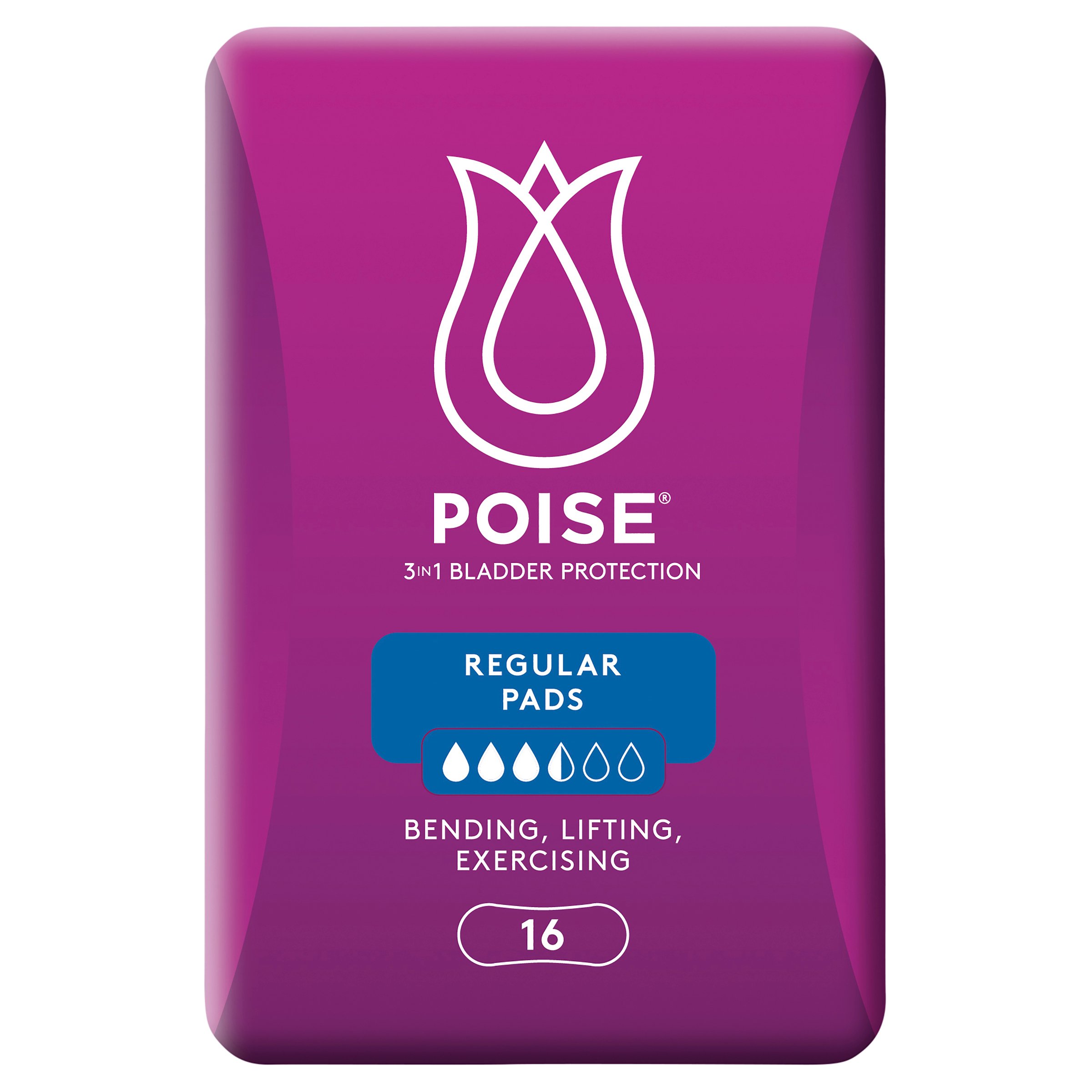 Poise Pads Regular 16 pack - Image 1