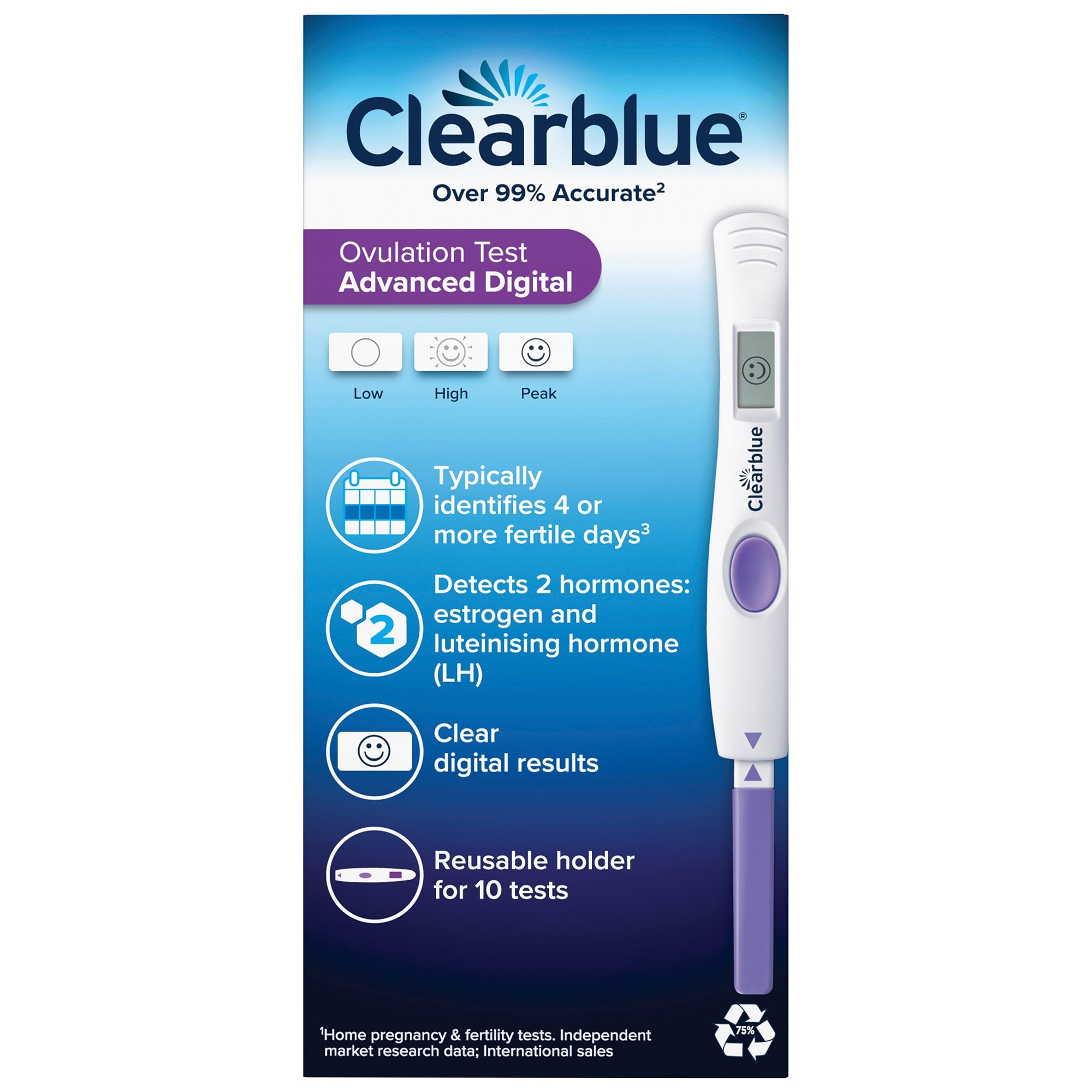 Clearblue Digital Ovulation Test Dual Hormone Indicator 10 pack - Image 2