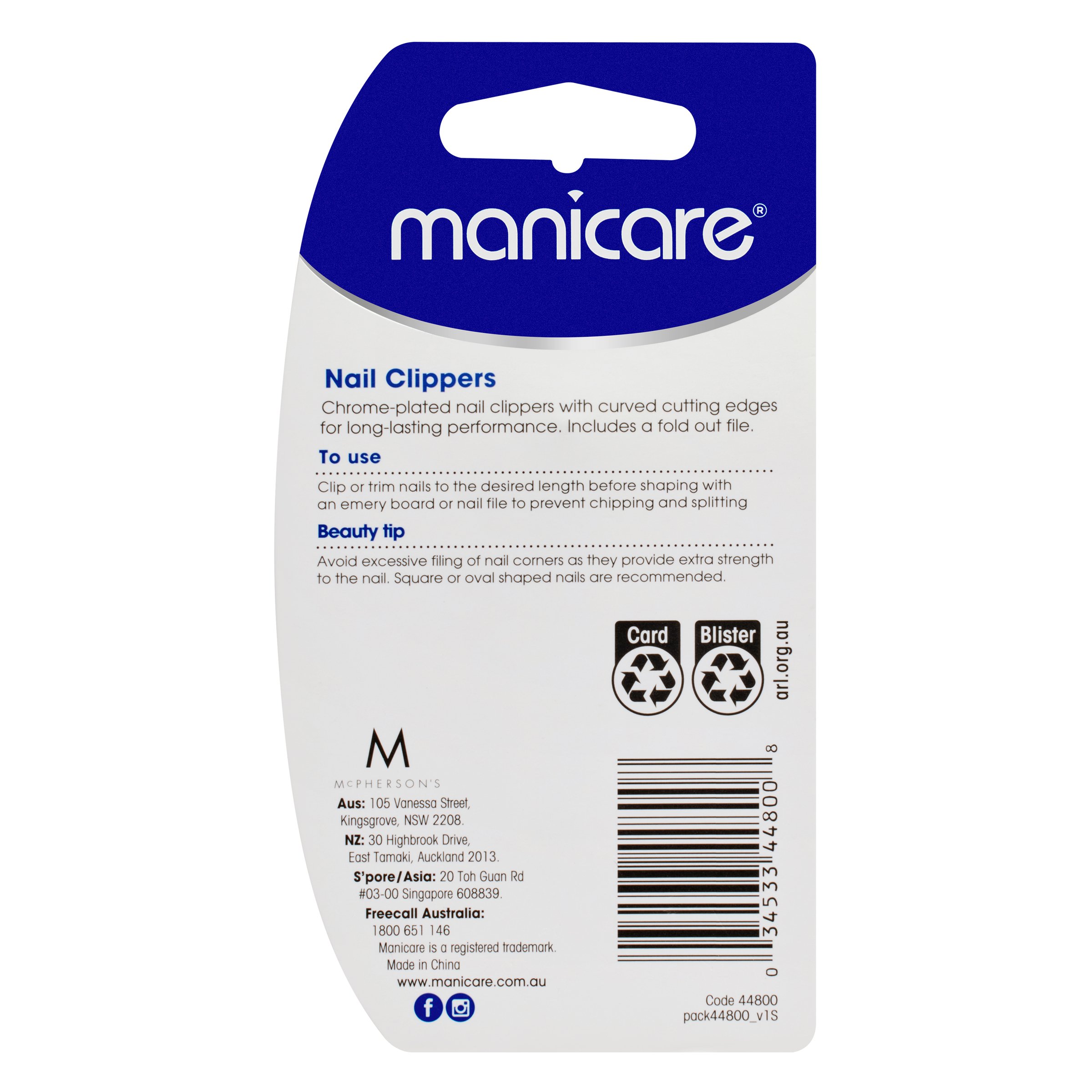 Manicare Nail Clippers With Nail File 1 each - Image 2