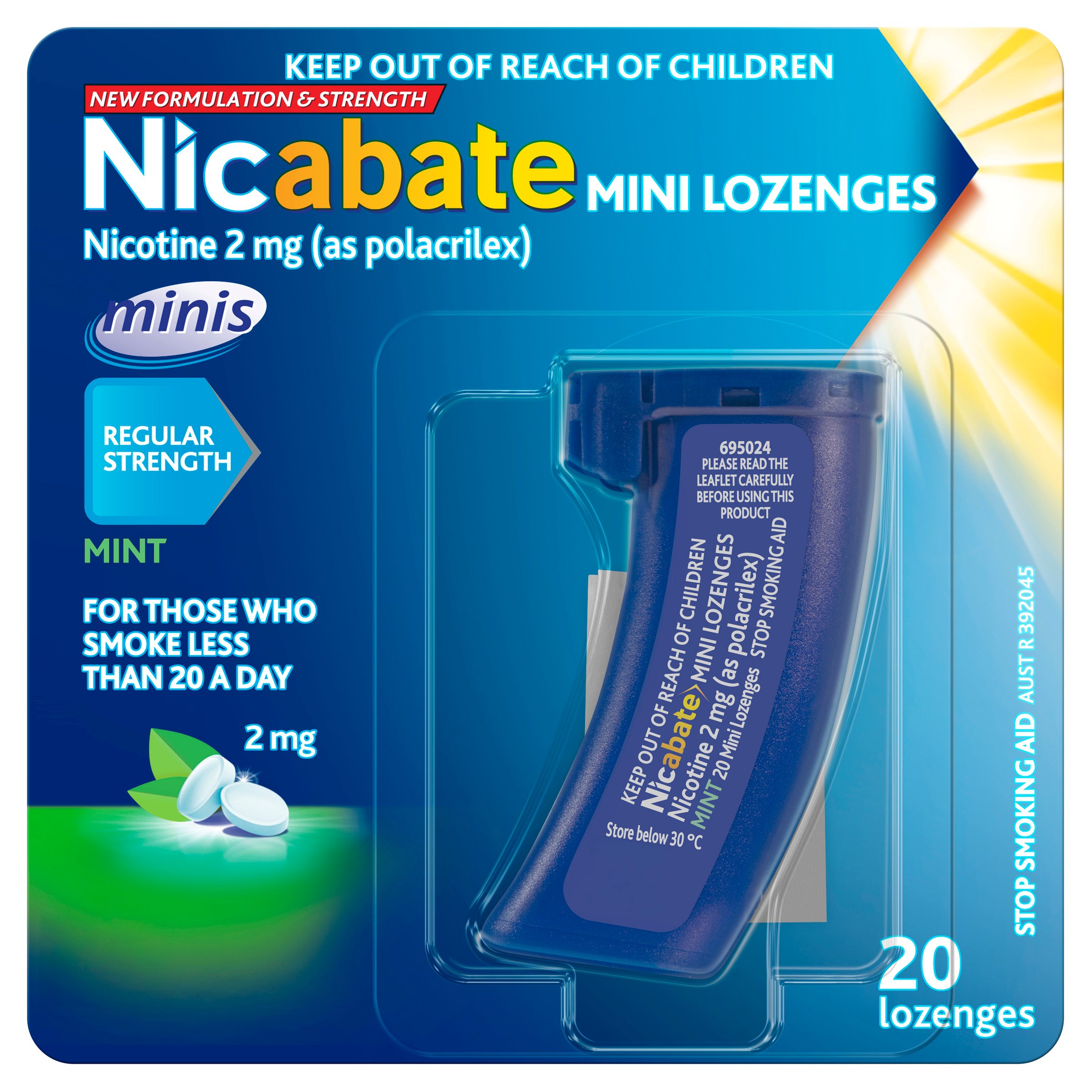 Nicabate Minis Lozenge Mint 2mg - 20 pack - Image 1