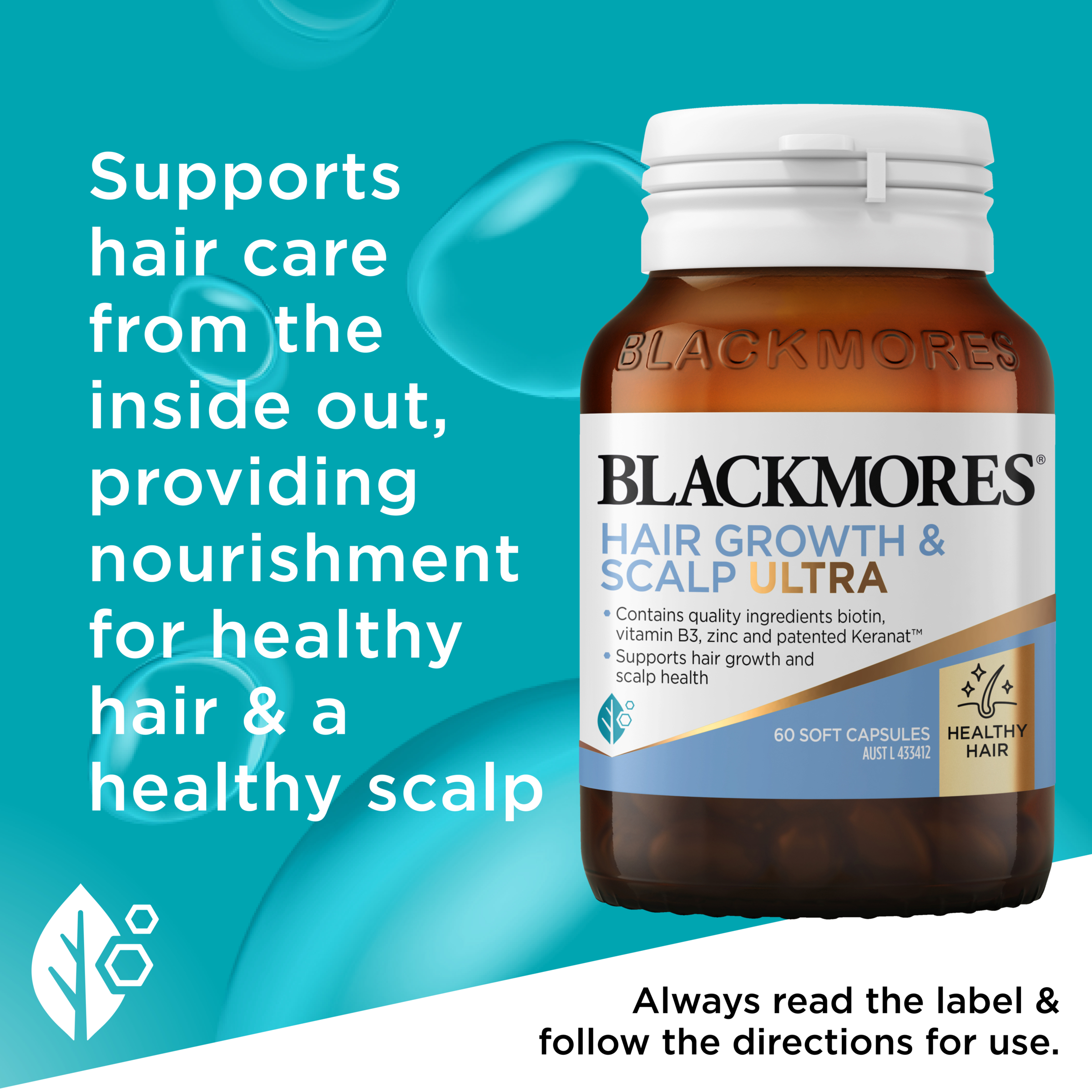 Blackmores Hair Growth + Scalp Ultra 60 capsules - Image 6