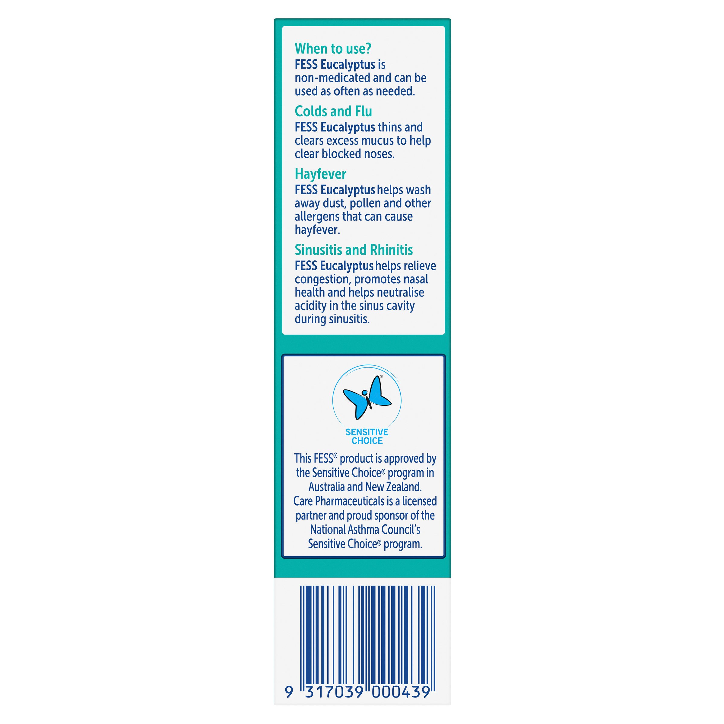 Fess Saline Nasal Spray Eucalyptus 30ml - Image 2