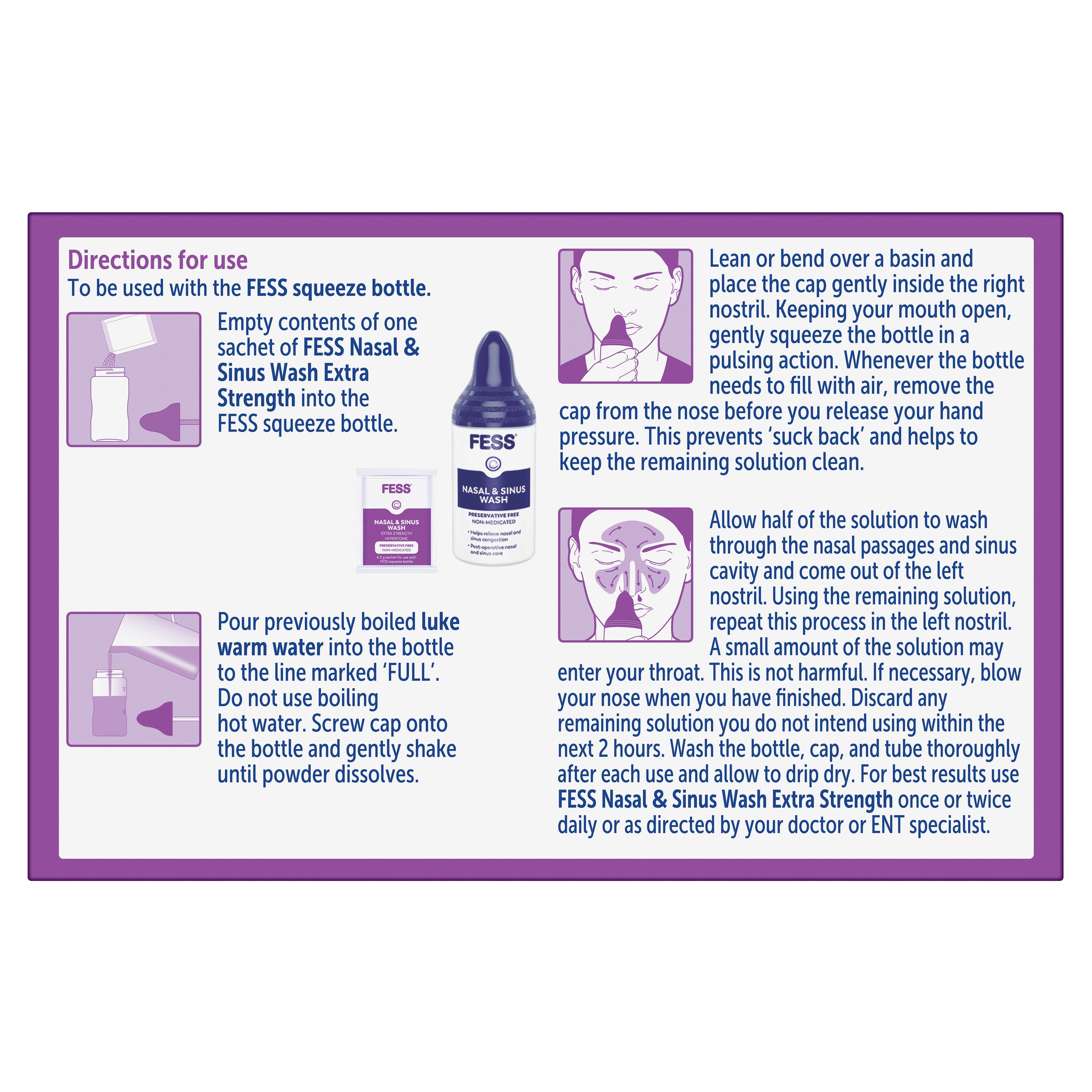 Fess Nasal & Sinus Wash Extra Strength Refill 24 sachets - Image 3