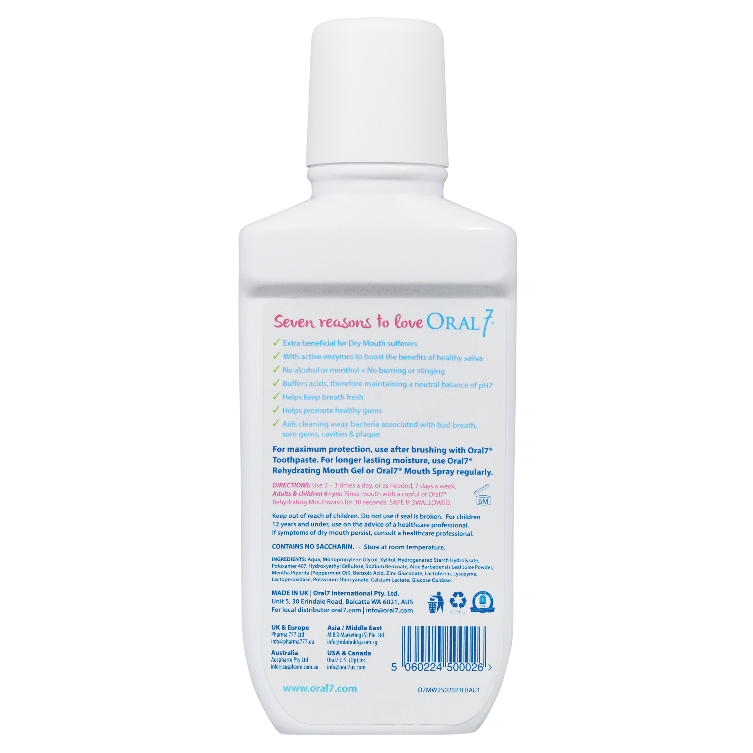 Oral7 Dry Mouth Mouthwash 250ml - Image 2