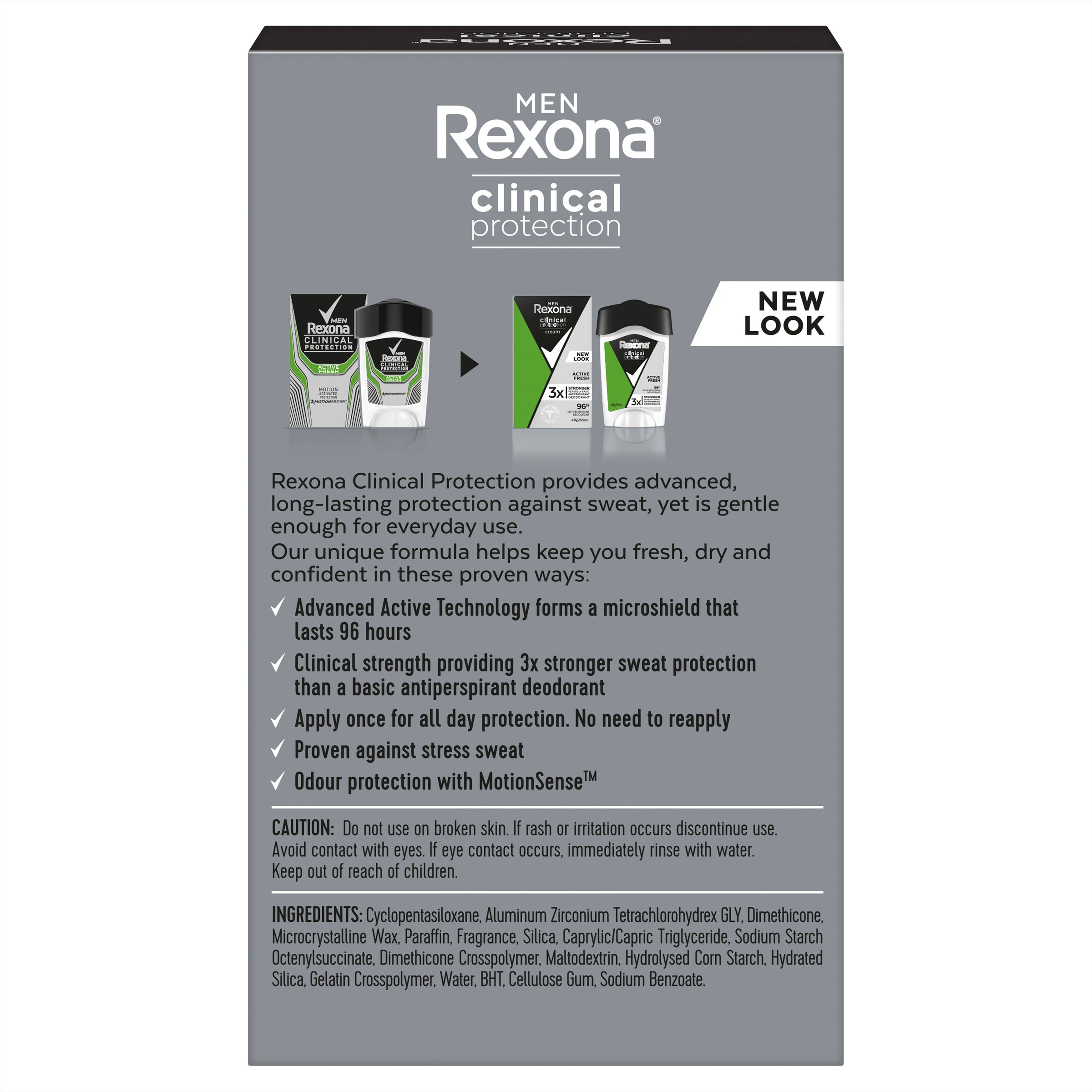 Rexona Men Clinical Protection Active Fresh 96Hr Anti-Perspirant Cream 45ml - Image 2