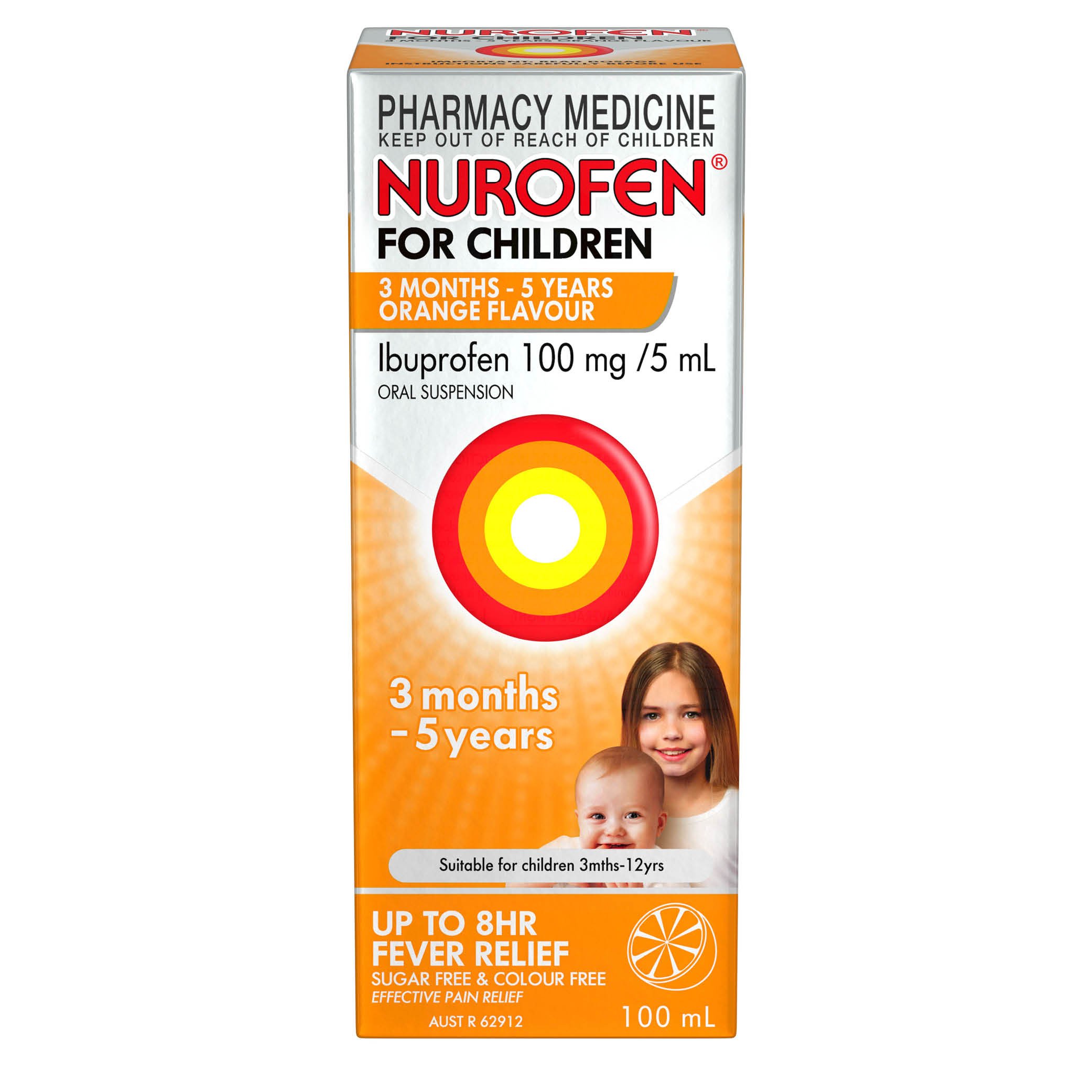 Nurofen for Children 3 Months to 5 Years Orange 100ml - Image 1