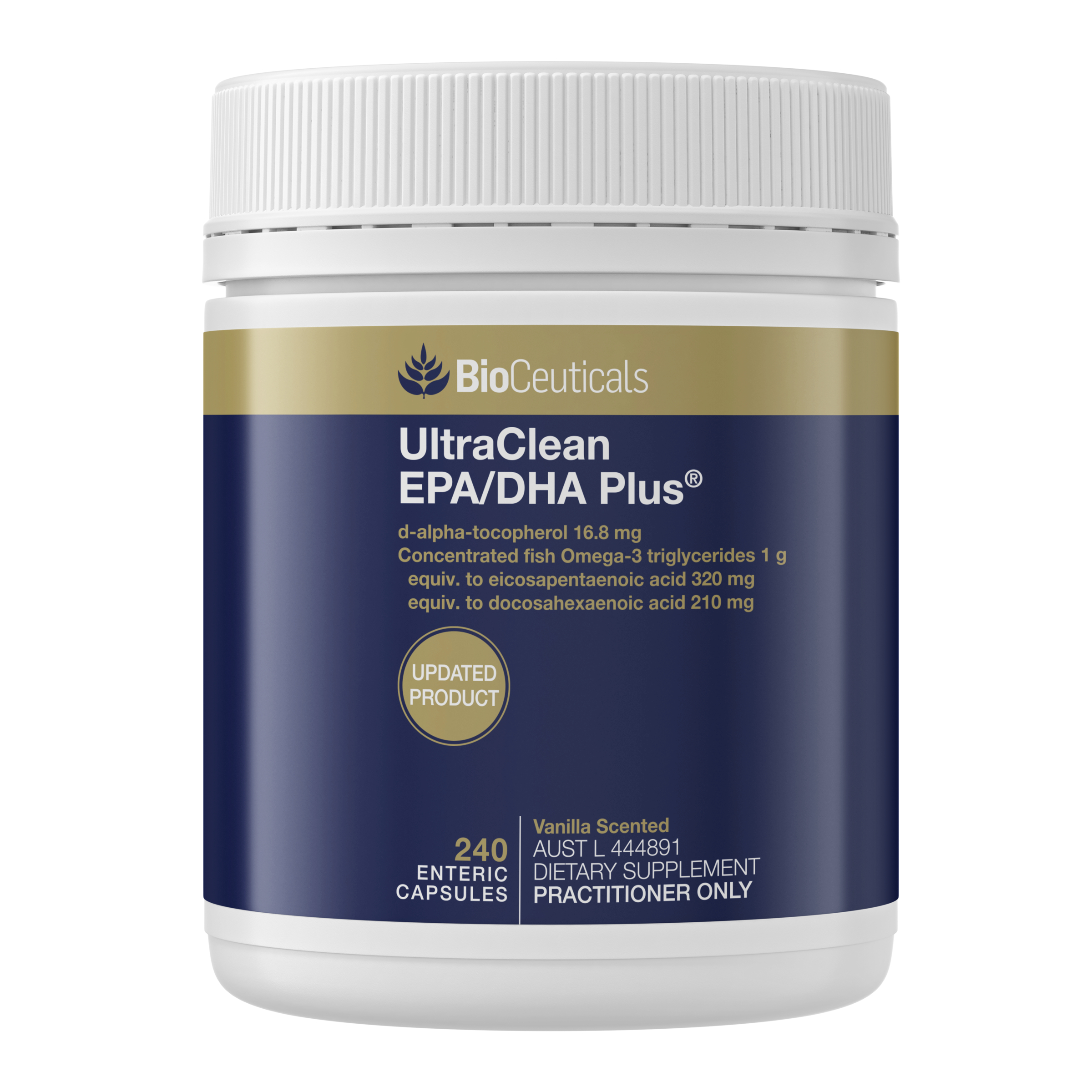 BioCeuticals UltraClean EPA/DHA Plus Vanilla Scented 240 soft capsules - Image 1