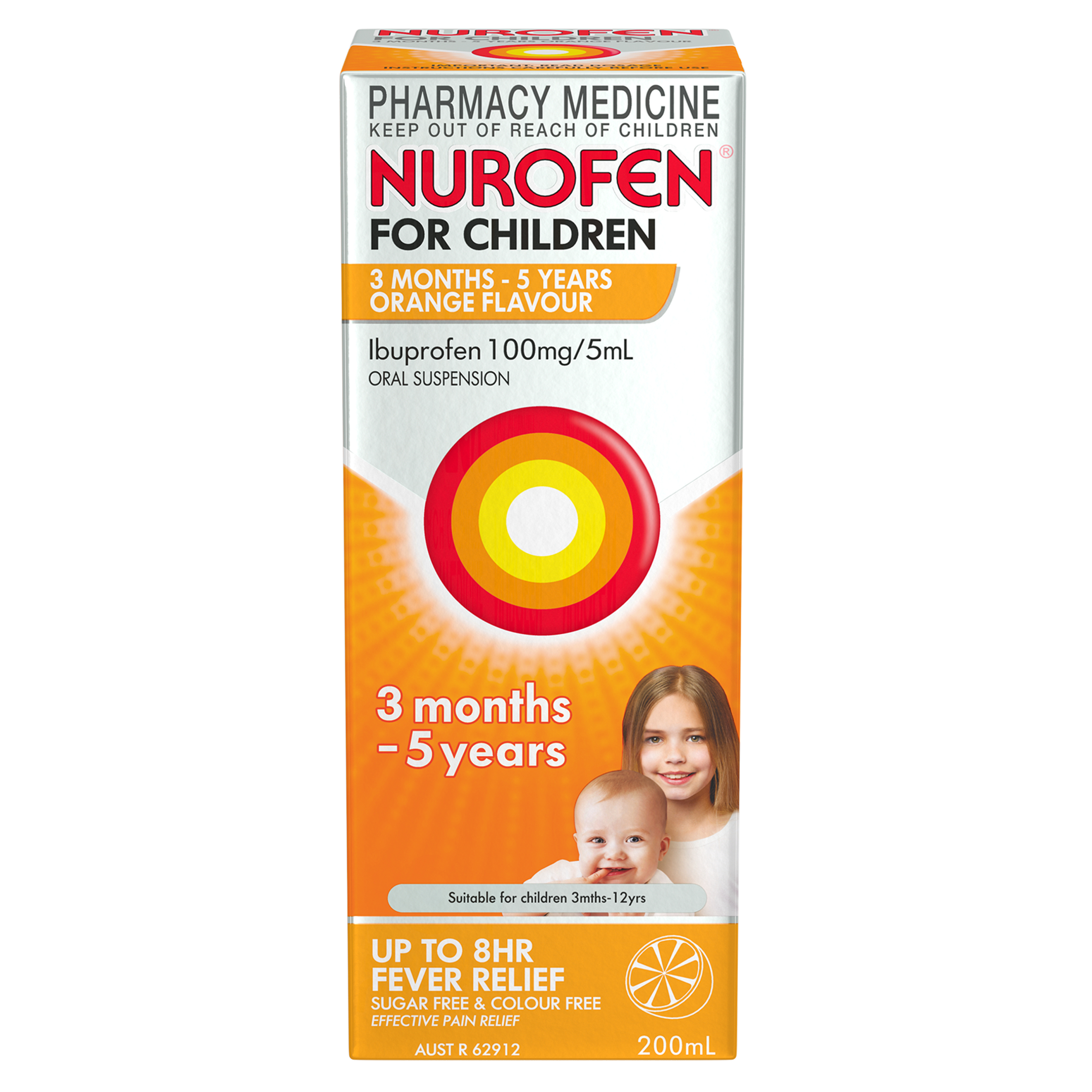 Nurofen for Children 3 Months to 5 Years Orange 200ml - Image 1