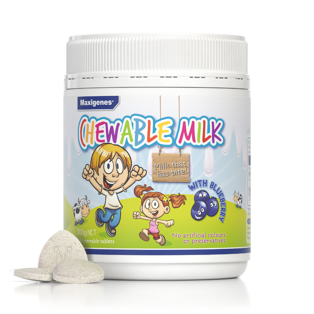 Maxigenes Chewable Milk With Blueberry 150 tablets - Image 4