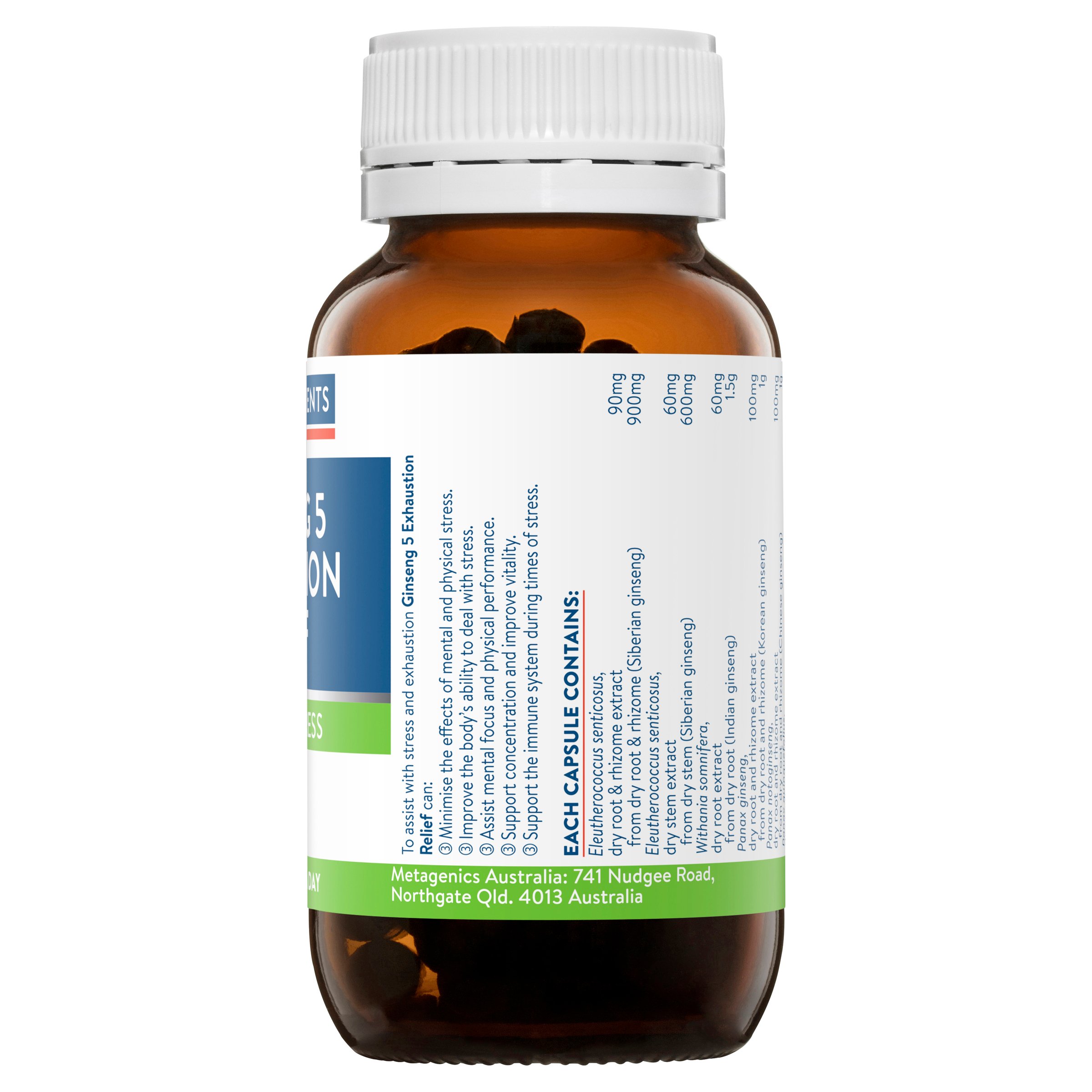 Ethical Nutrients Ginseng-5 Exhaustion Relief 60 capsules - Image 4