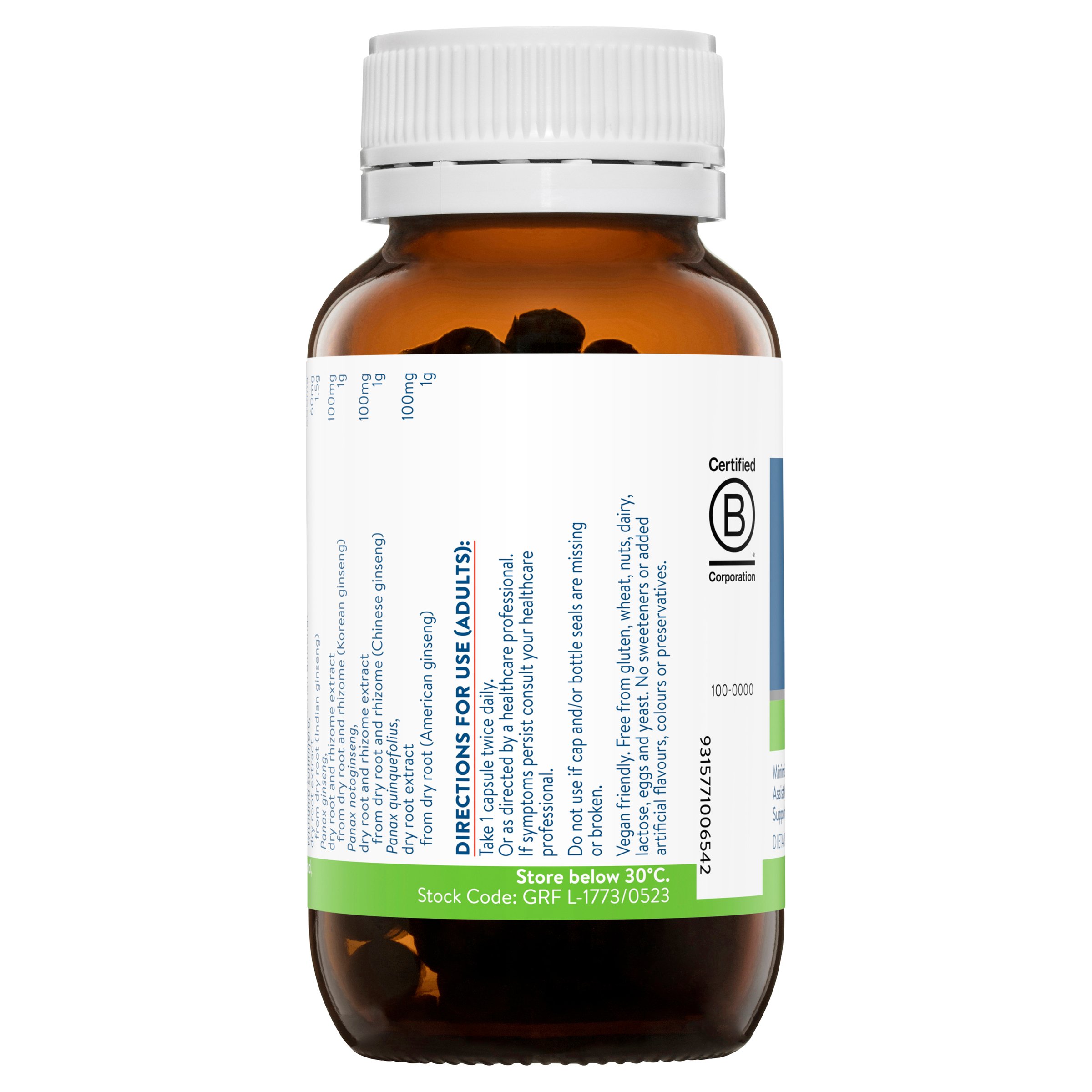 Ethical Nutrients Ginseng-5 Exhaustion Relief 60 capsules - Image 3
