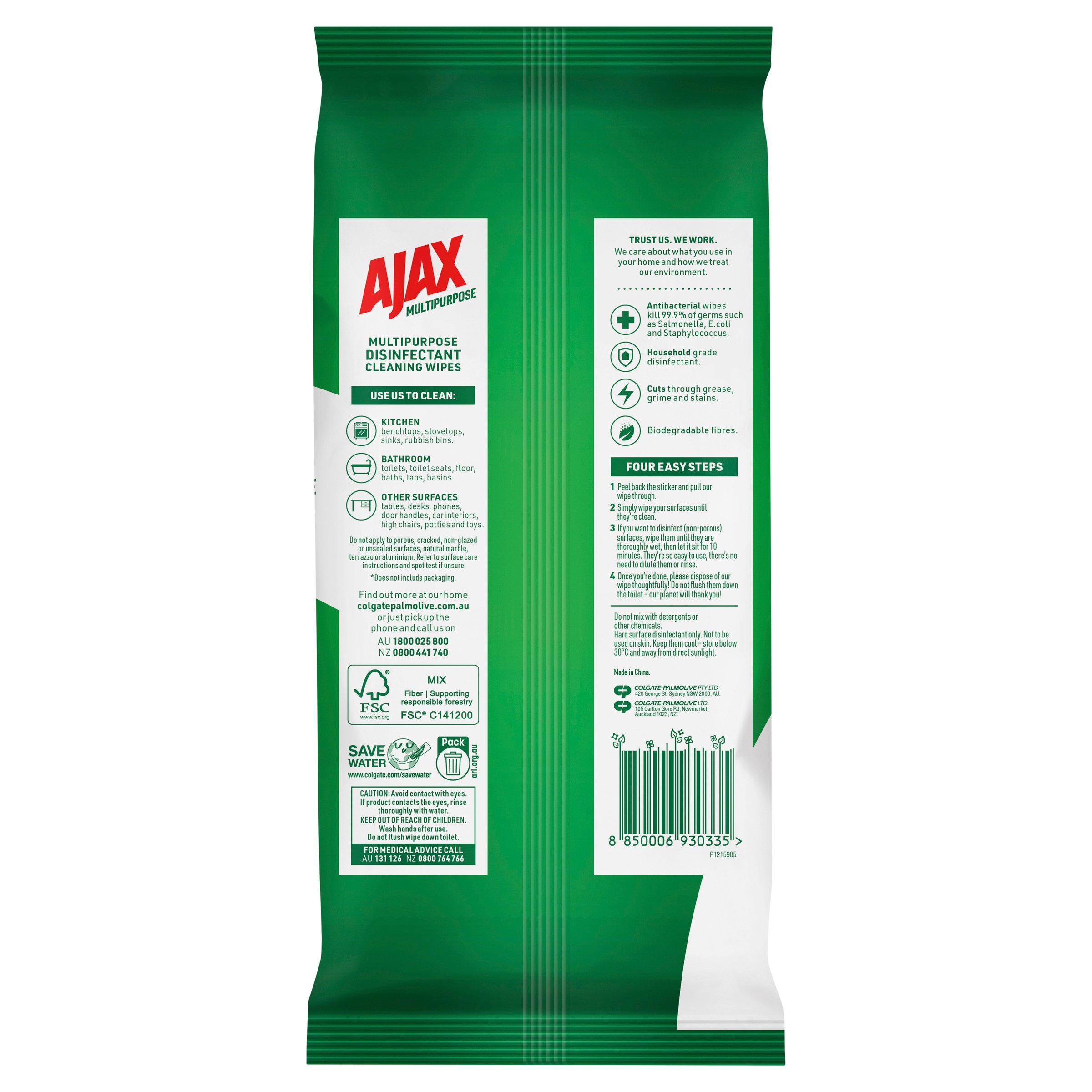 Ajax Antibac Lemon Wipes Misc 110 pack - Image 2