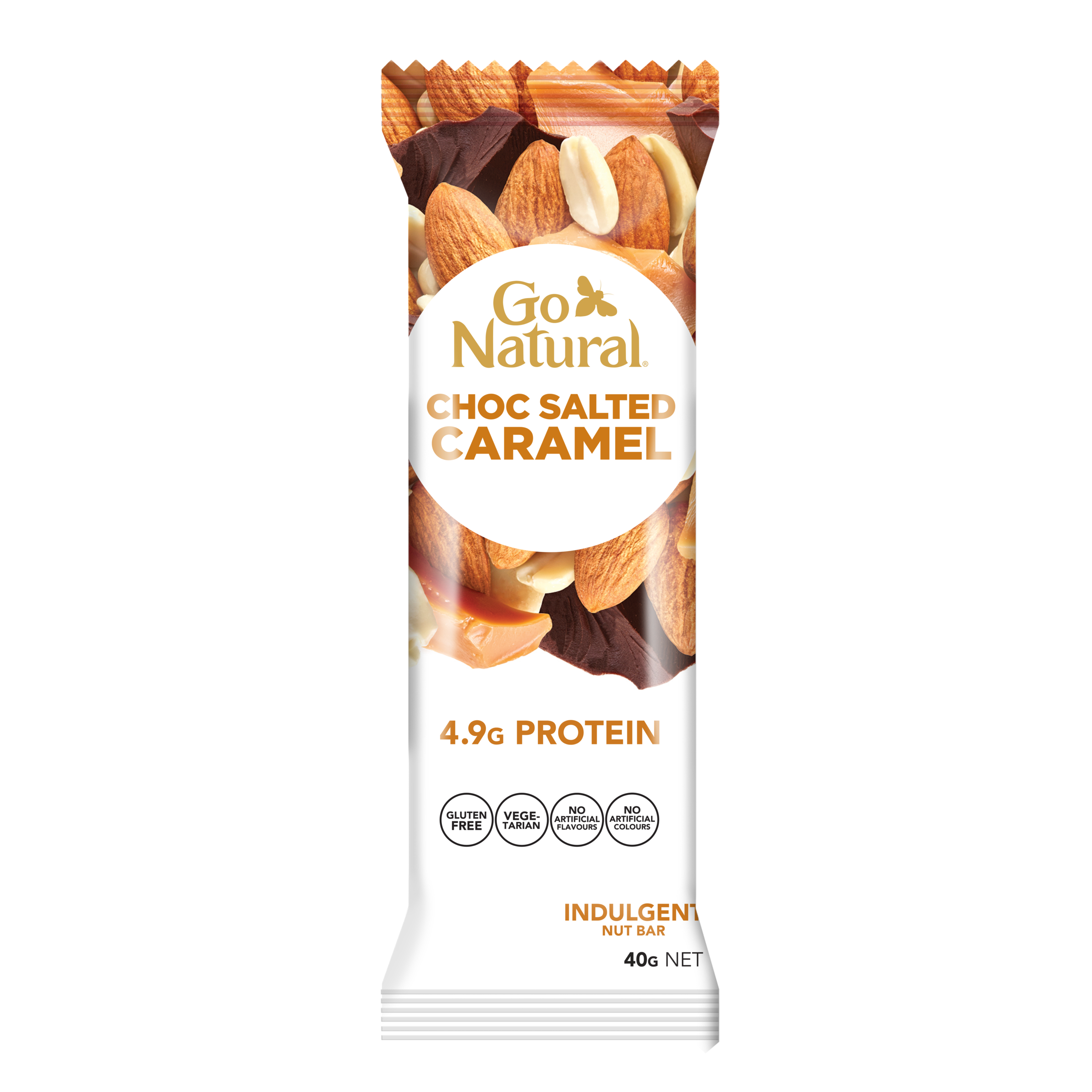 Go Natural Choc Salted Caramel 40g - Image 1