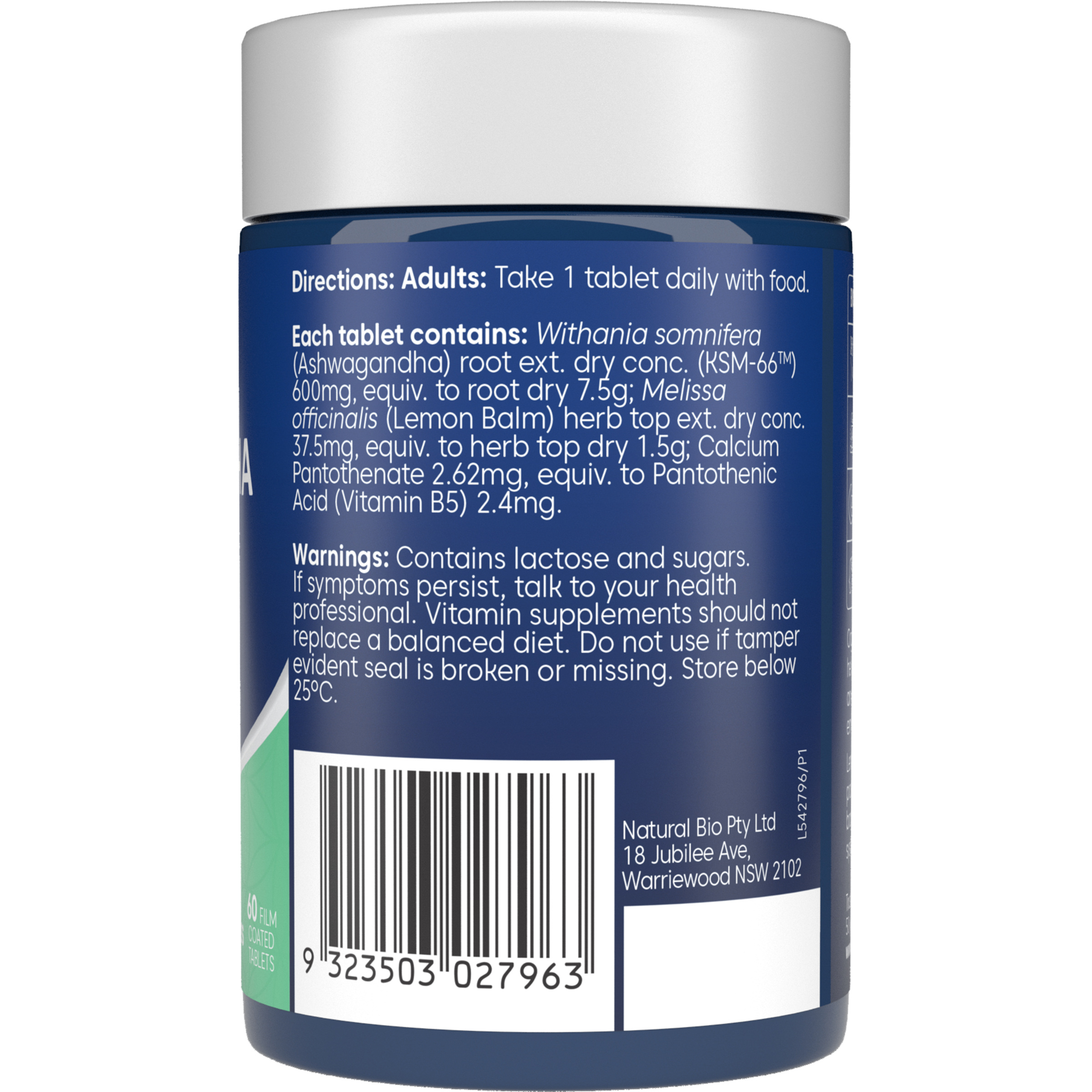 Bioglan Ashwagandha Plus 60 tablets - Image 3