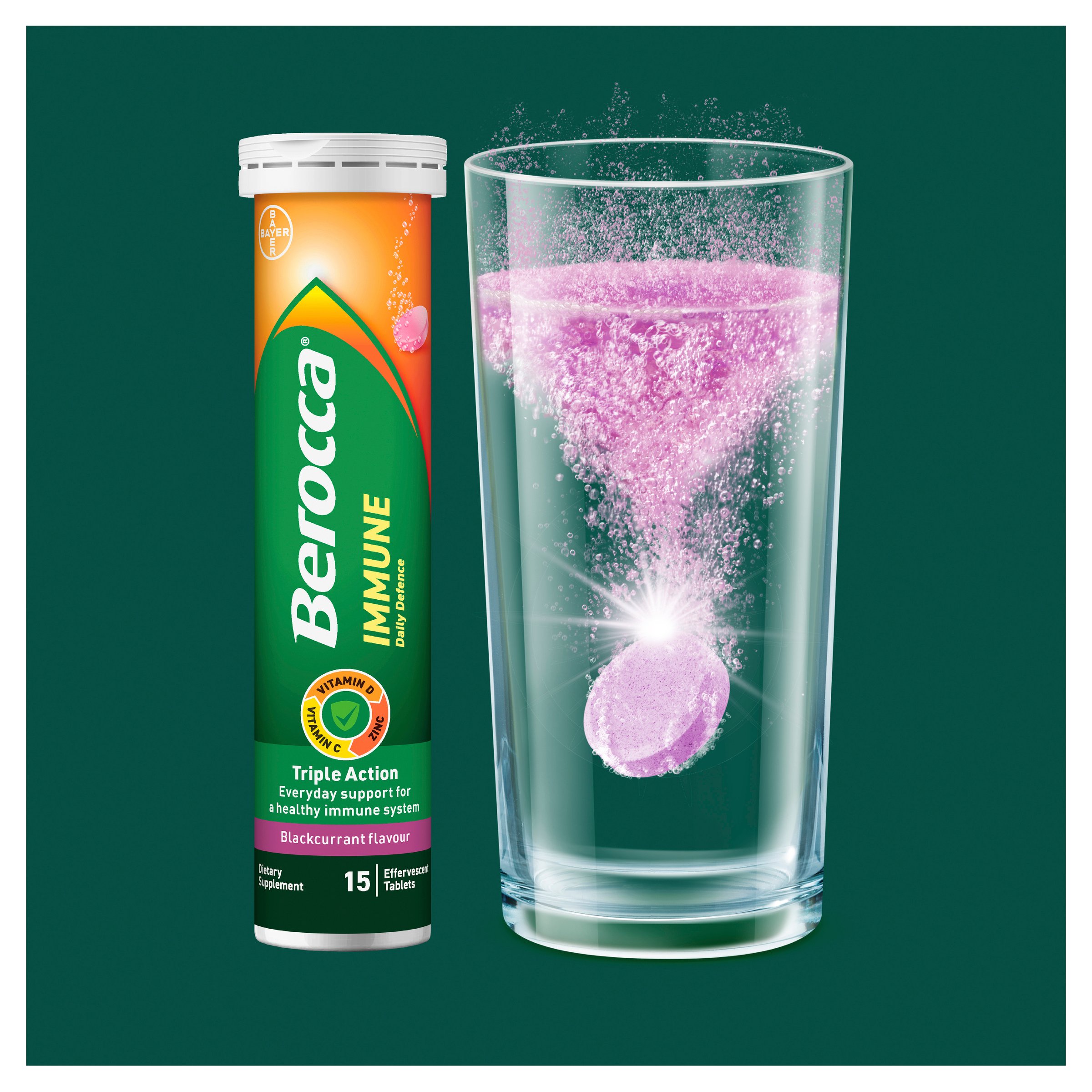 Berocca Immune Daily Defence Blackcurrant 30 tablets - Image 9