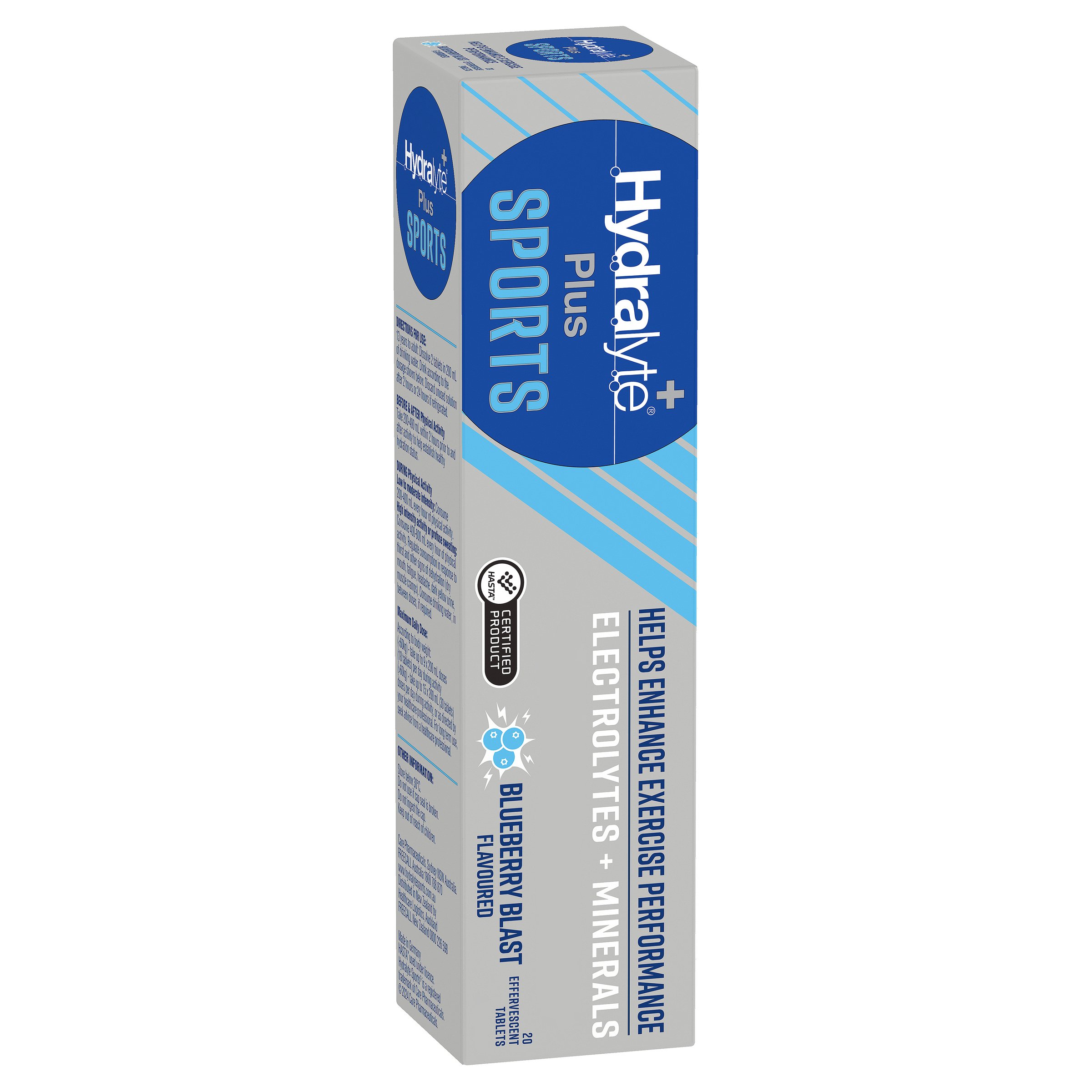 Hydralyte Plus Sports Effervescent Blueberry Blast 20 tablets - Image 13