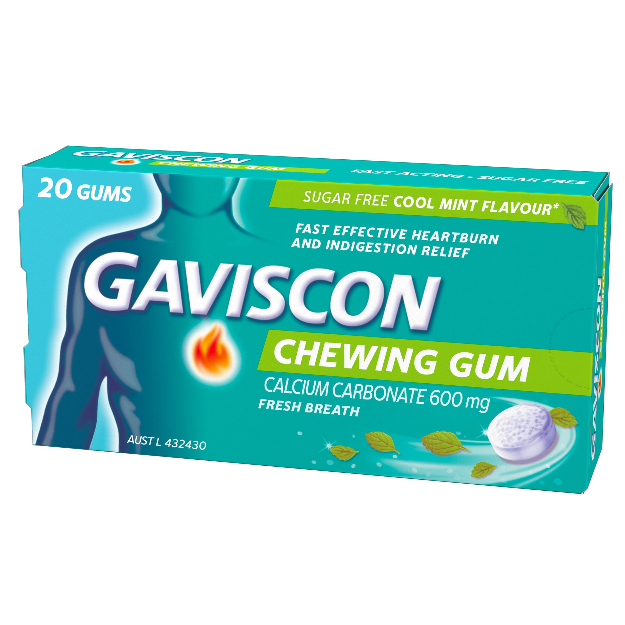 Gaviscon Chewing Gum Cool Mint 20 pack - Image 5