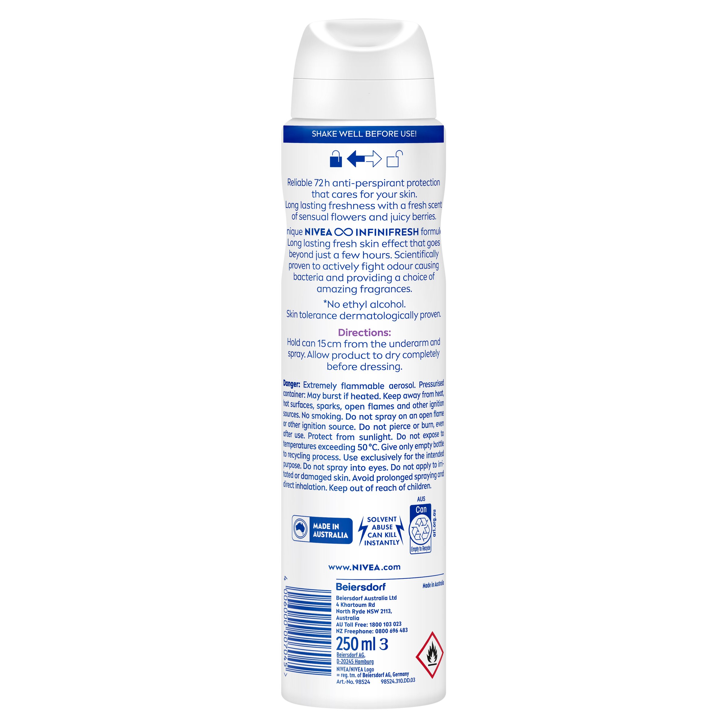 Nivea Fresh Sensation 72HR Aerosol 250ml - Image 2