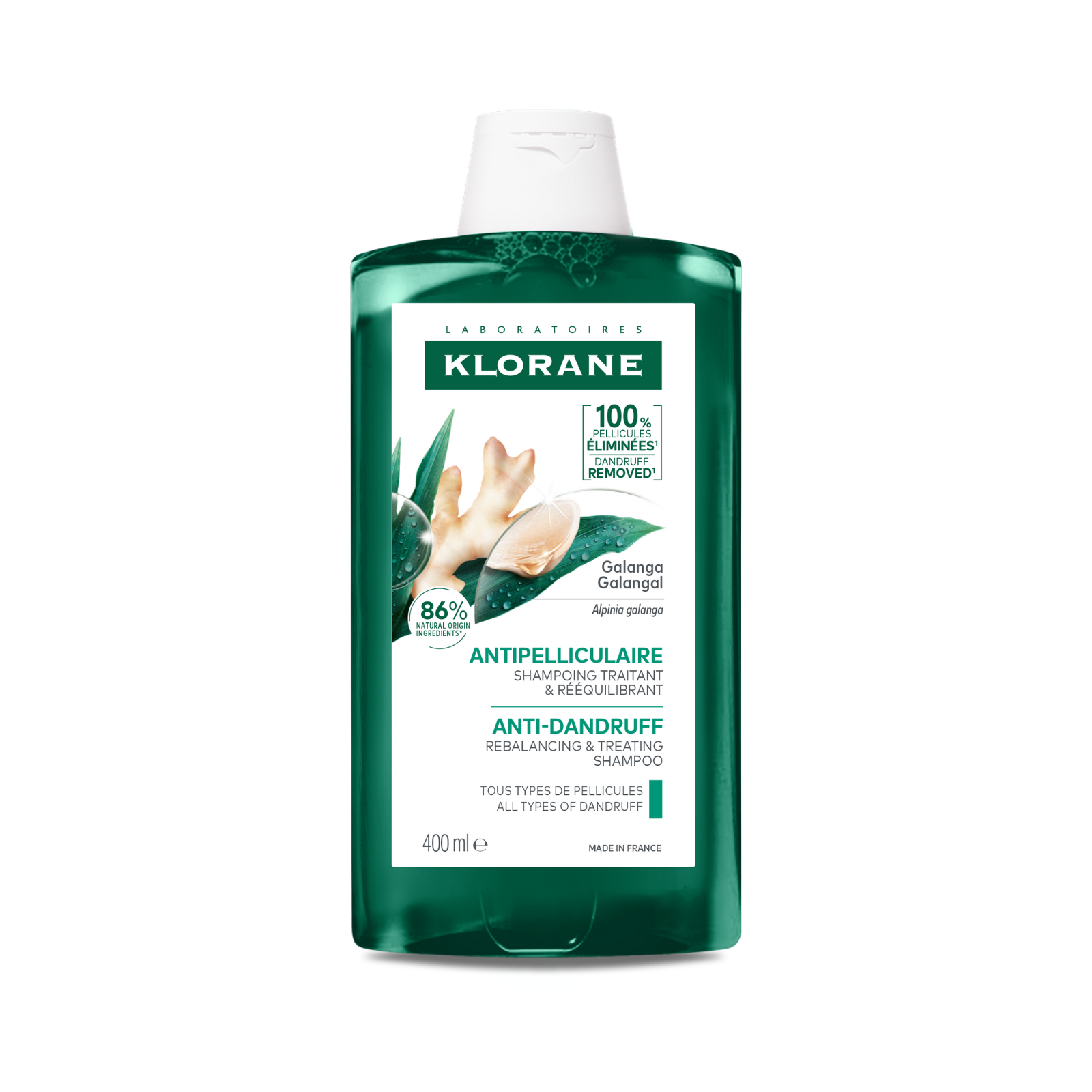 Klorane Anti-Dandruff Rebalancing Shampoo Galangal 400ml - Image 1