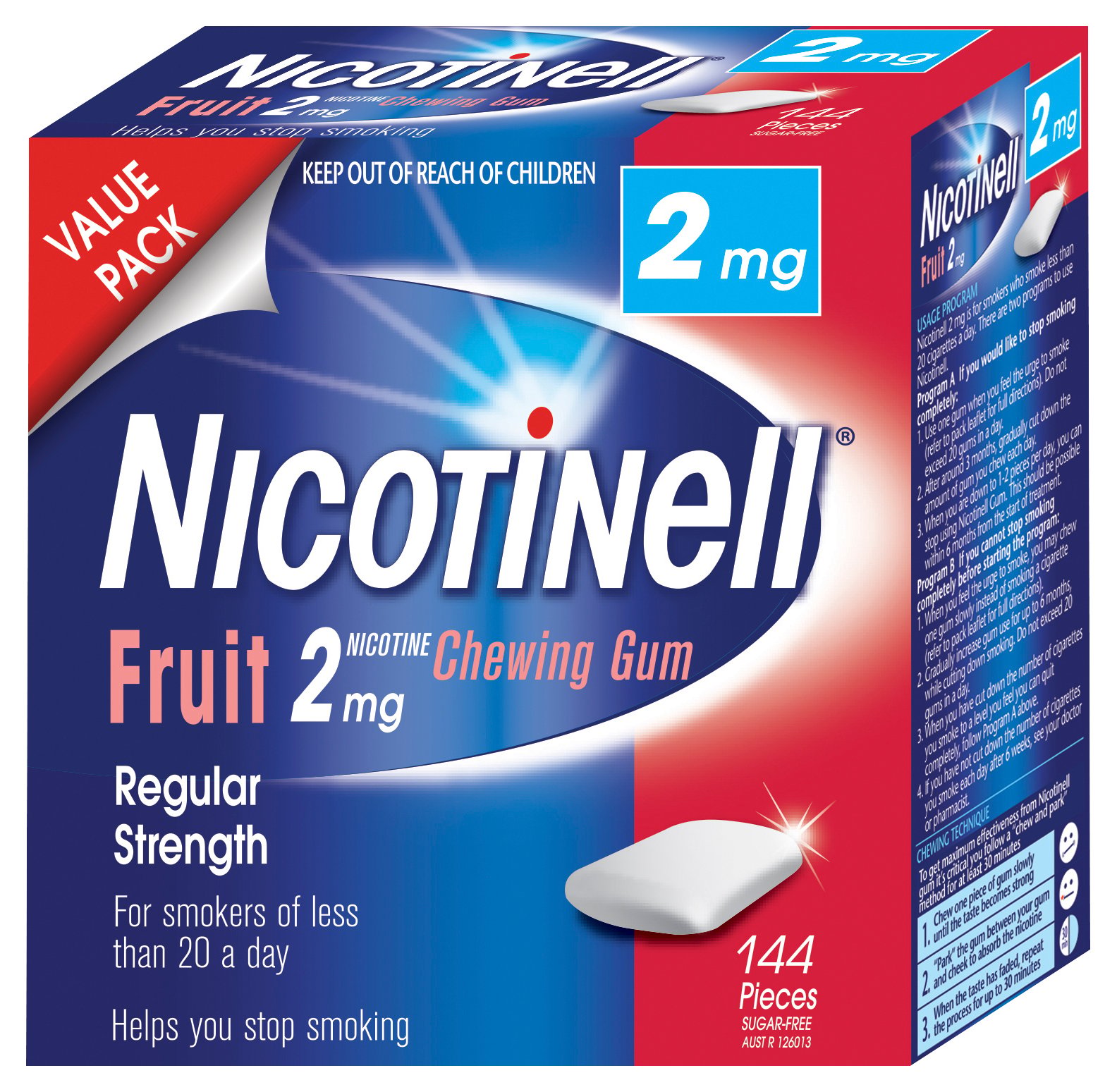 Nicotinell Mint Nicotine Chewing Gum 2mg Regular Strength 144 pieces