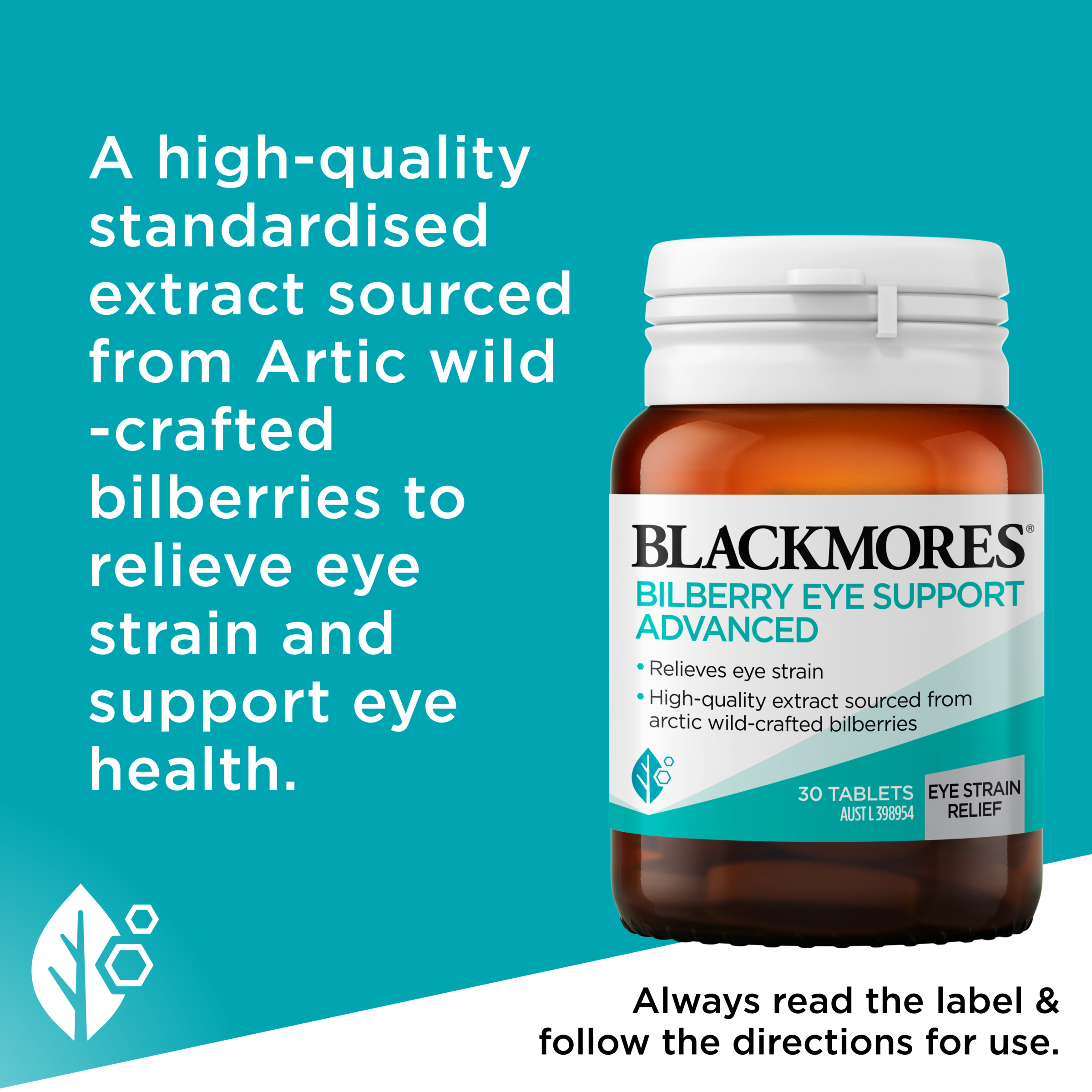 Blackmores Bilberry Eye Support Advanced 30 tablets - Image 6