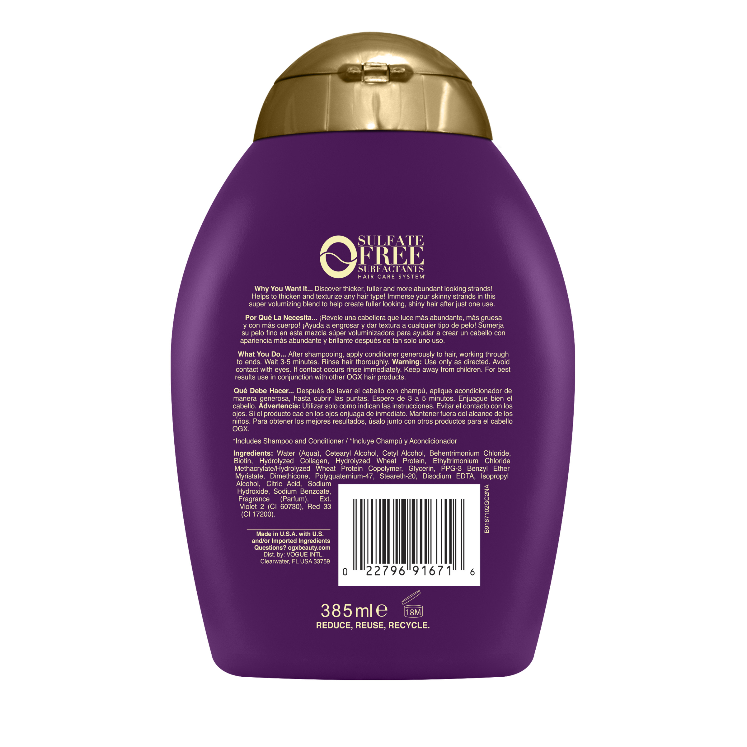 OGX Thick & Full Biotin & Collagen Conditioner 385ml - Image 2