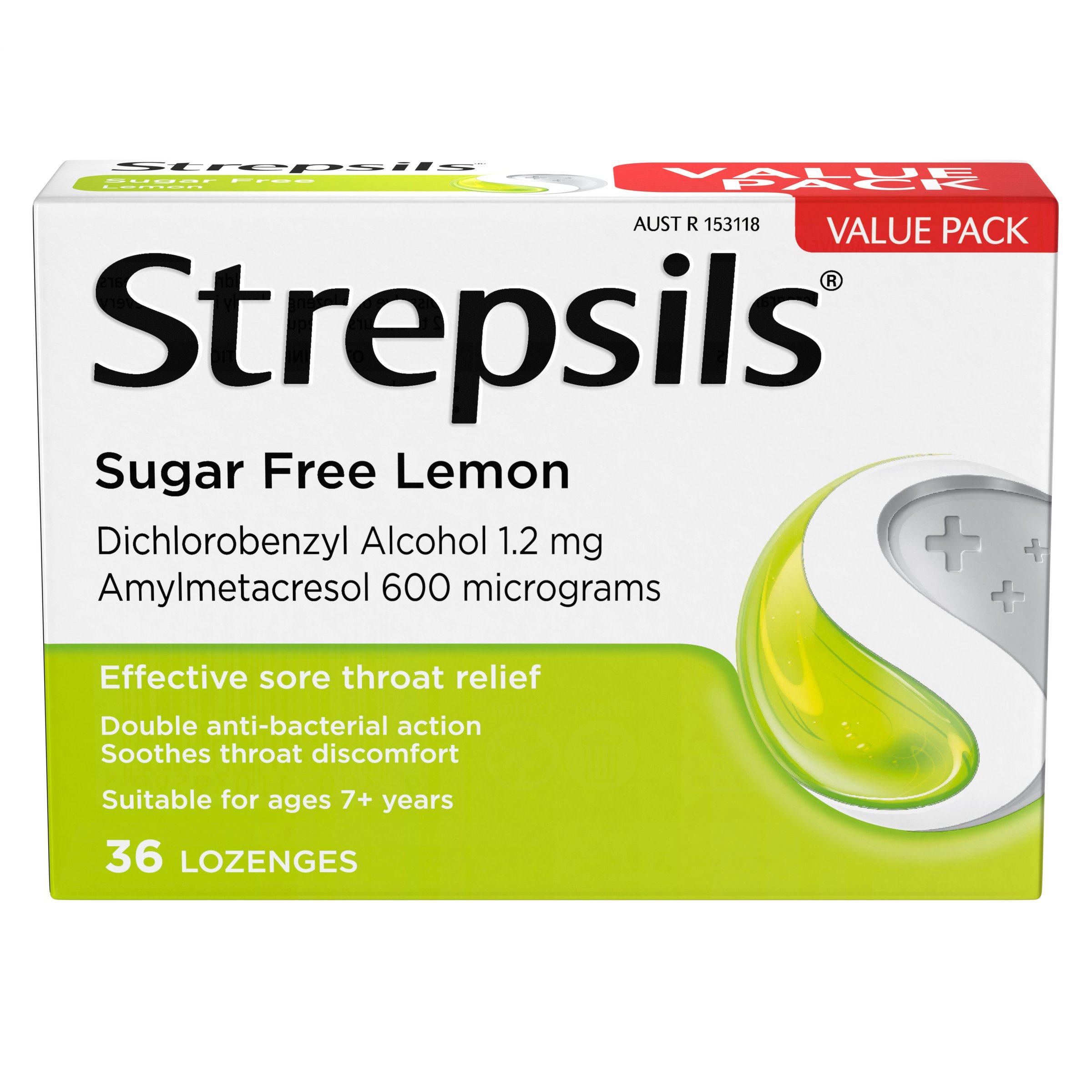 Strepsils Sugar Free Double Antibacterial Action Lemon 36 lozenges - Image 6