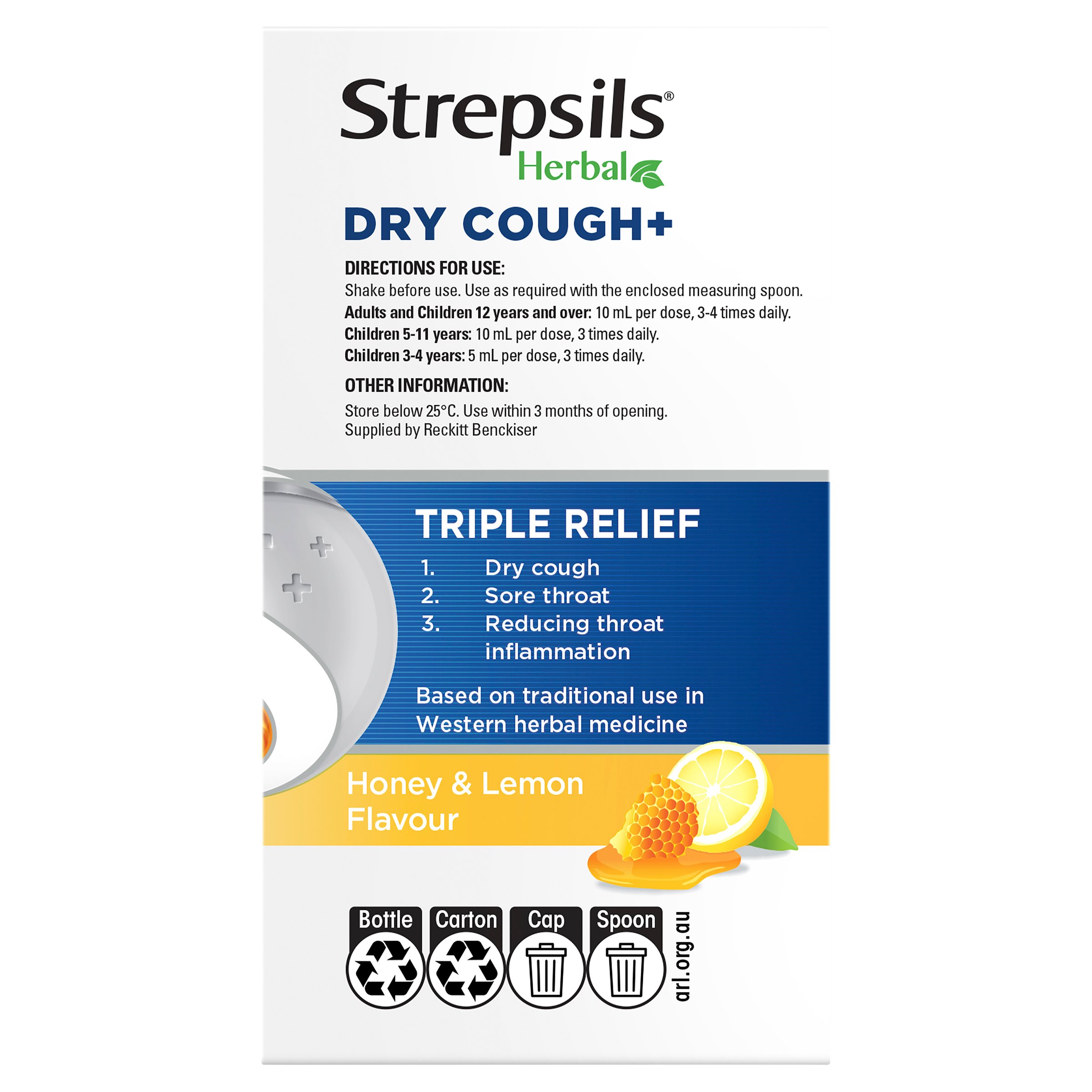 Strepsils Herbal Dry Cough+ Liquid 200ml - Image 3