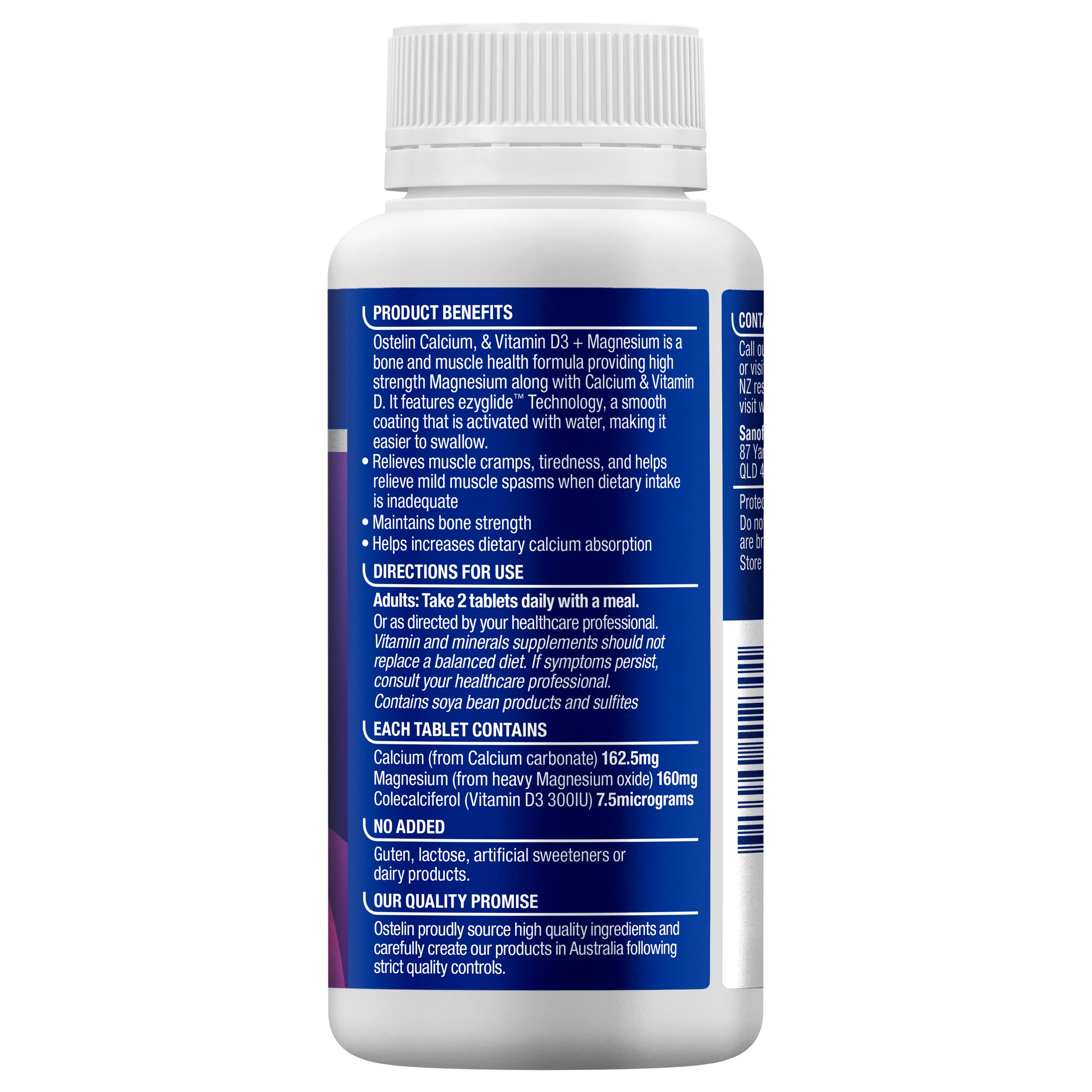 Ostelin Calcium & Vitamin D3 + Magnesium 180 tablets - Image 2