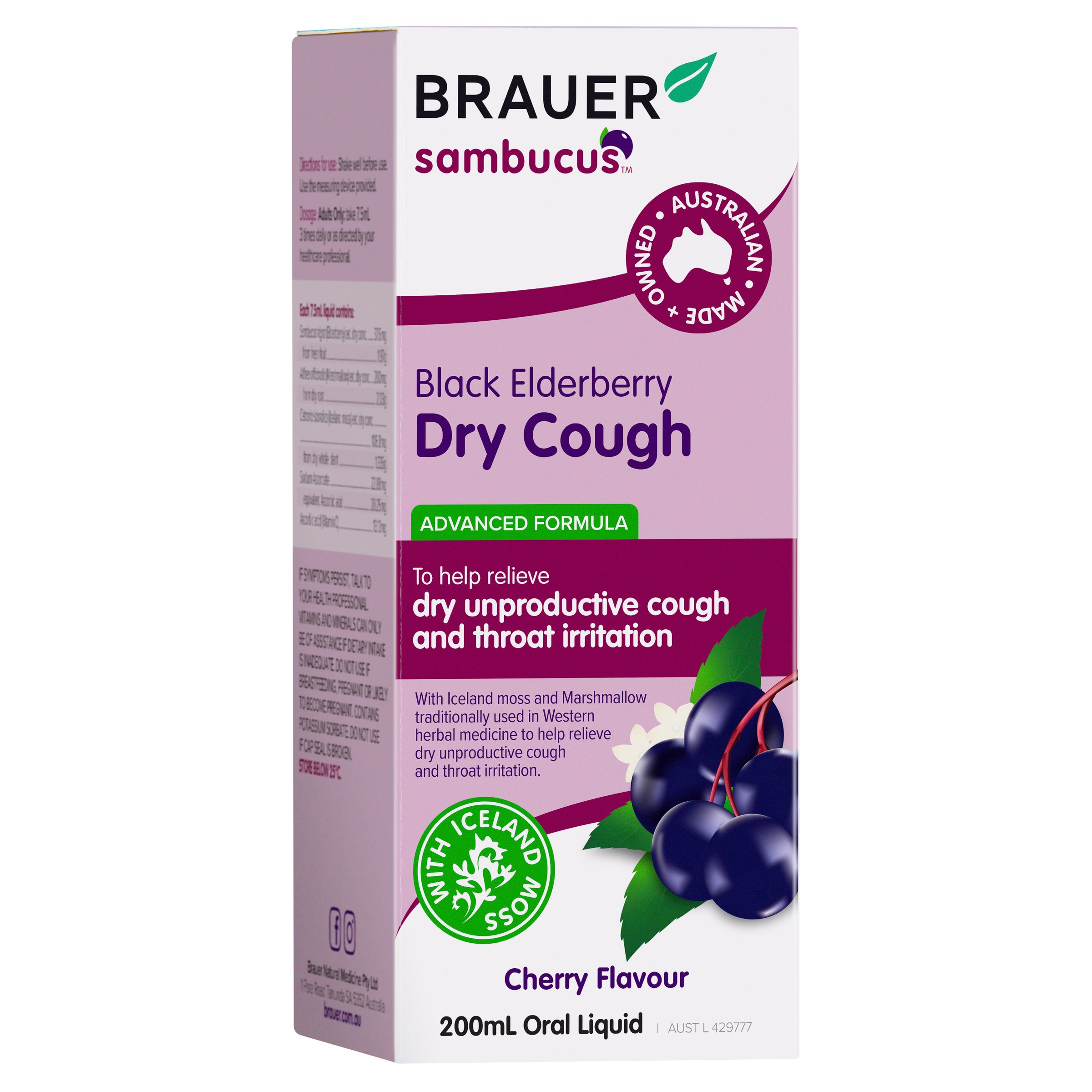 Brauer Black Elderberry Adult Dry Cough 200ml - Image 7