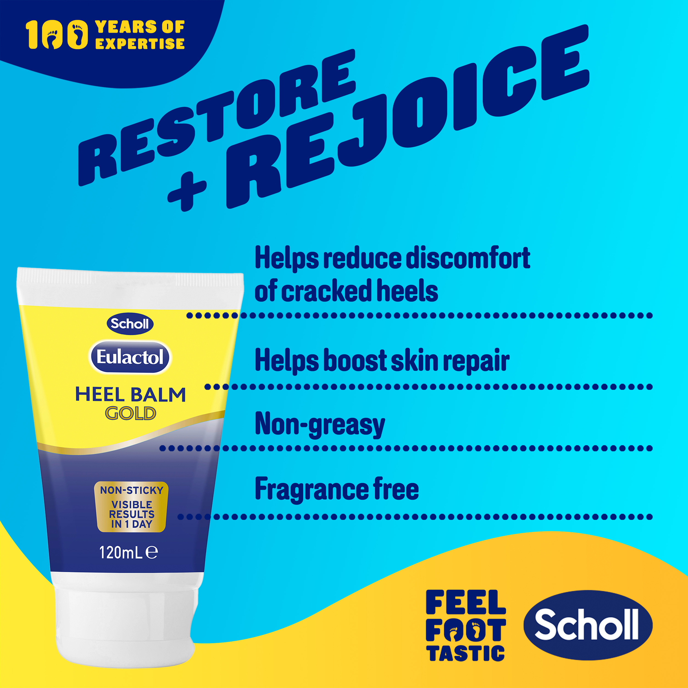 Scholl Eulactol Heel Balm Gold 120ml - Image 3