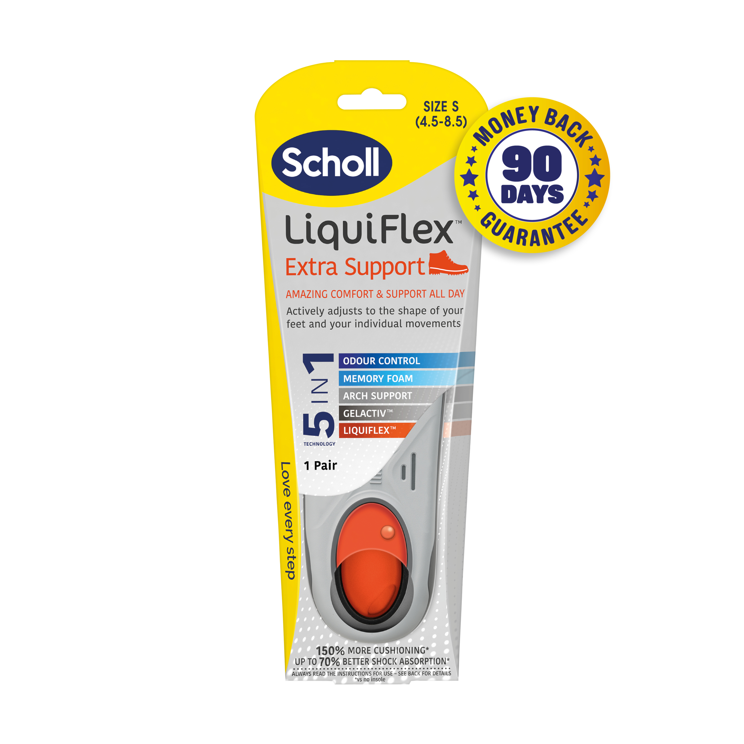 Scholl Liquiflex Extra Support Insole Small 1 pair - Image 8