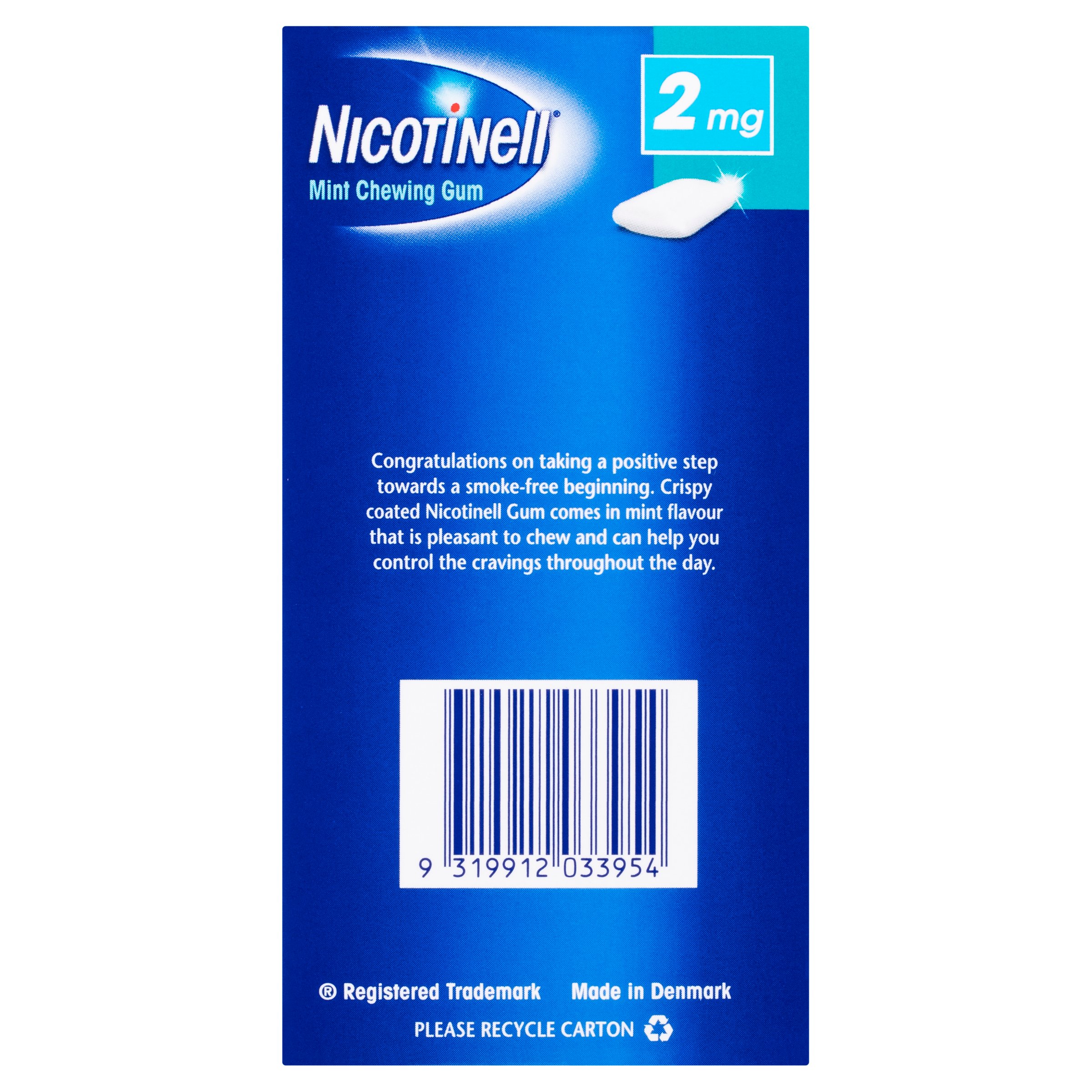 Nicotinell Mint Nicotine Chewing Gum 2mg Regular Strength 96 pieces - Image 3