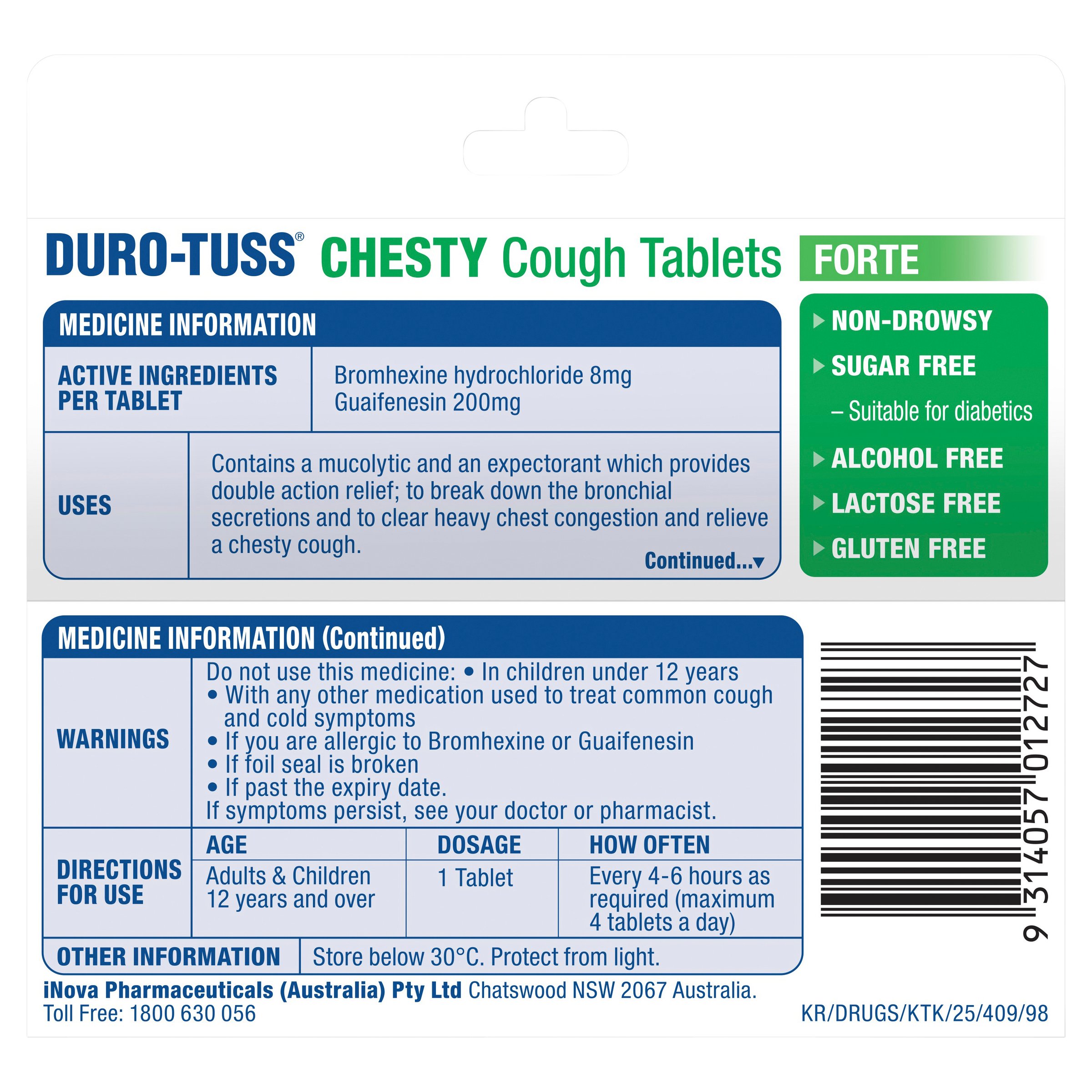 Duro-Tuss Chesty Cough Forte Non-Drowsy 24 tablets - Image 2