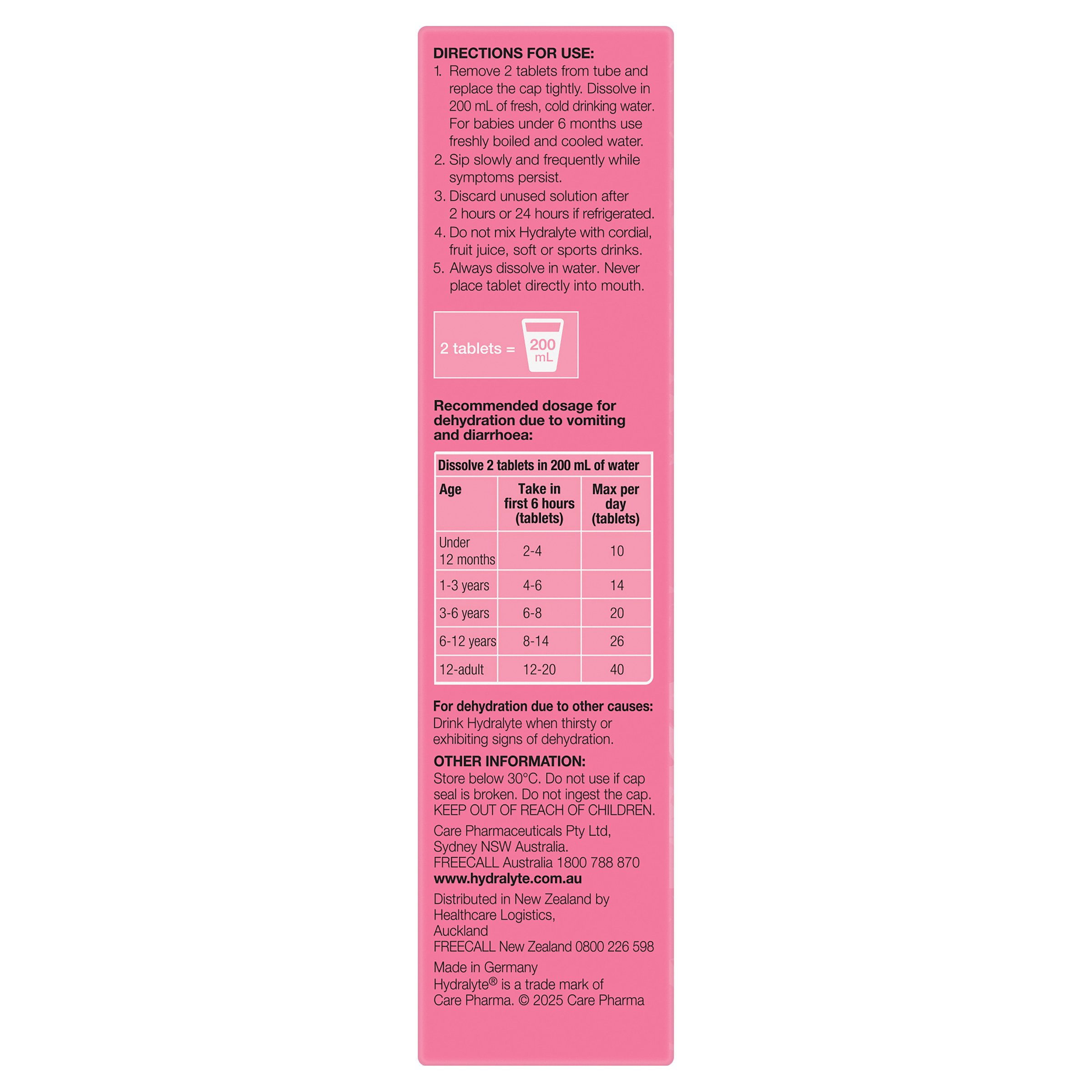 Hydralyte Effervescent Watermelon Burst 20 tablets - Image 3