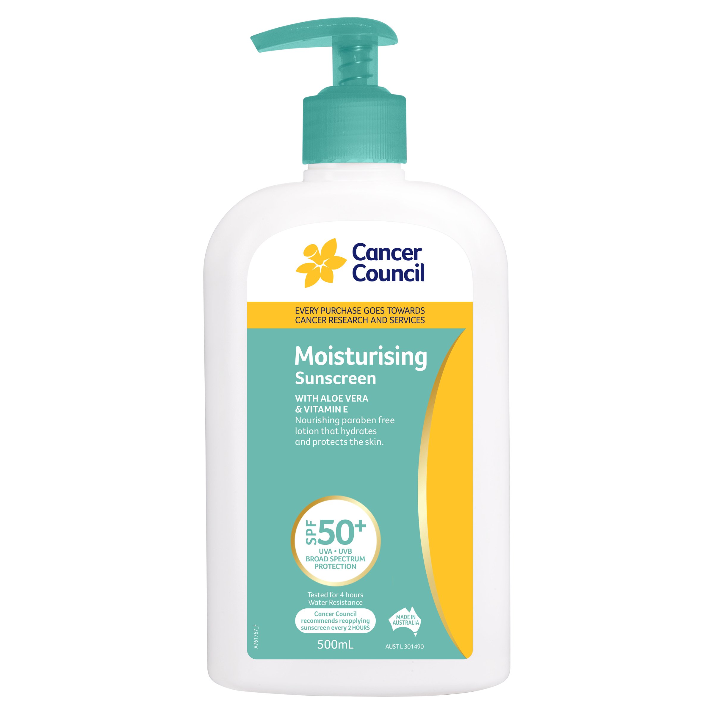 Cancer Council Moisturising Sunscreen SPF50+ 500ml - Image 1