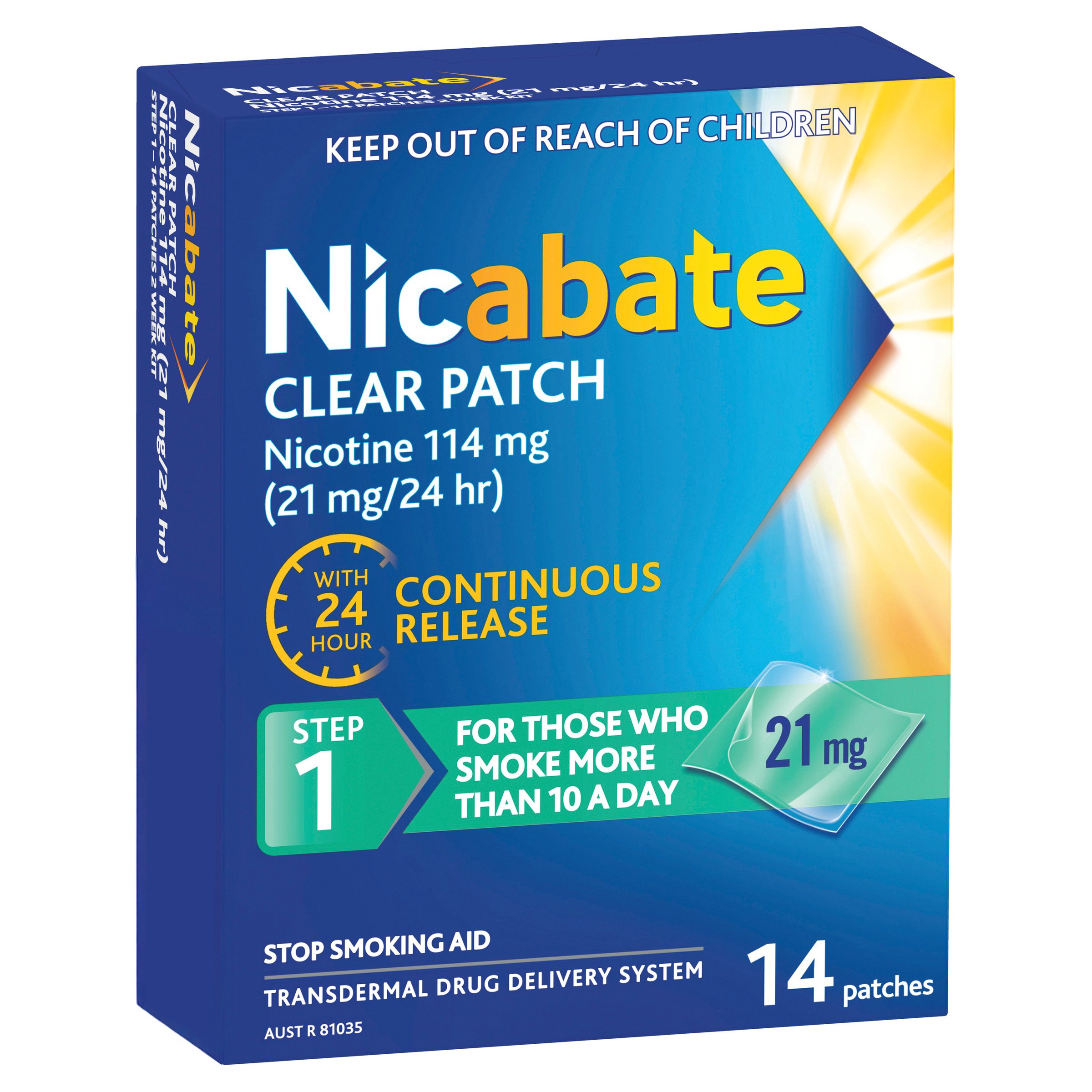 Nicabate Clear Patch 21mg Step 1 - 14 patches - Image 9