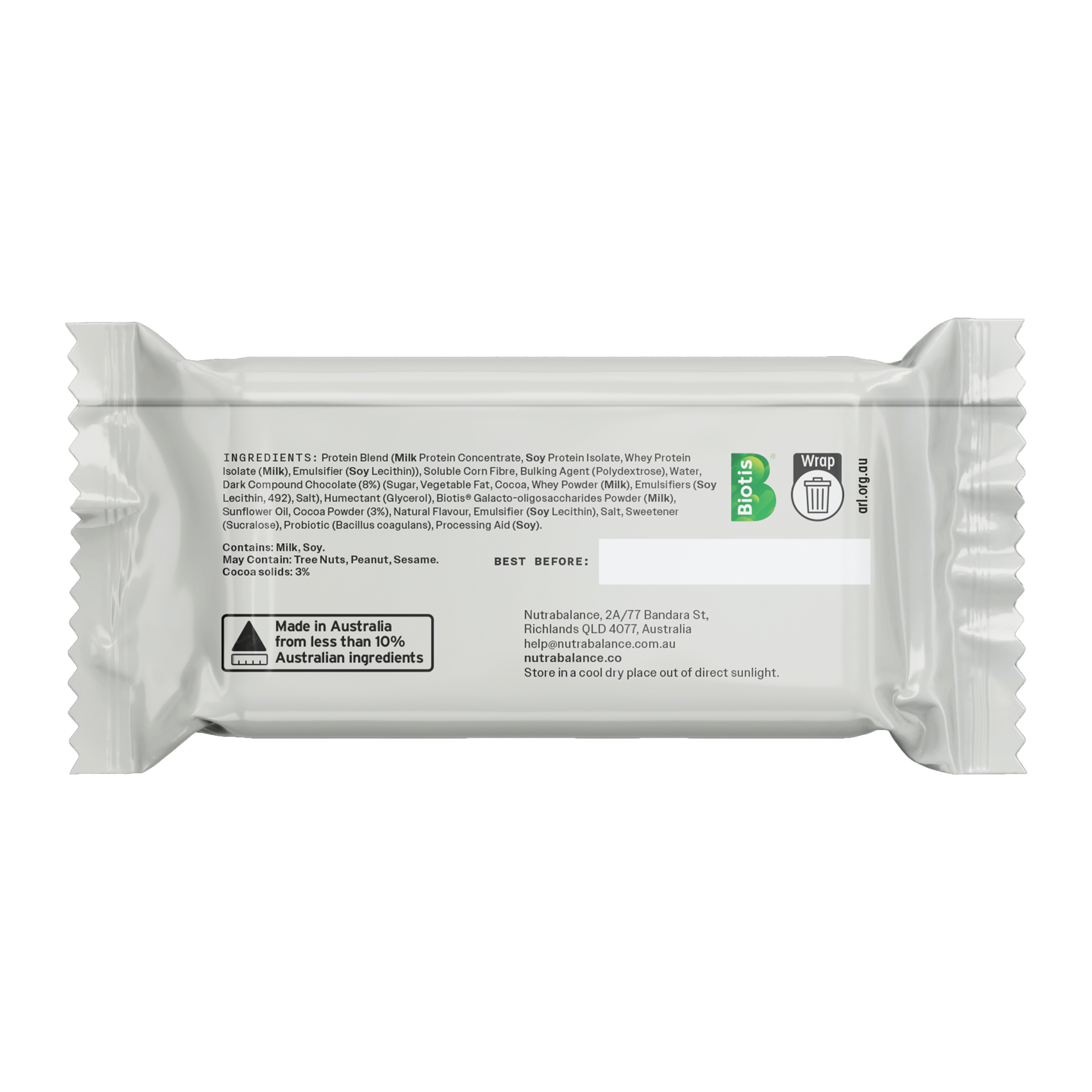 Nutrabalance Gut Health Protein Bar Choc Fudge Flavour 35g - Image 3