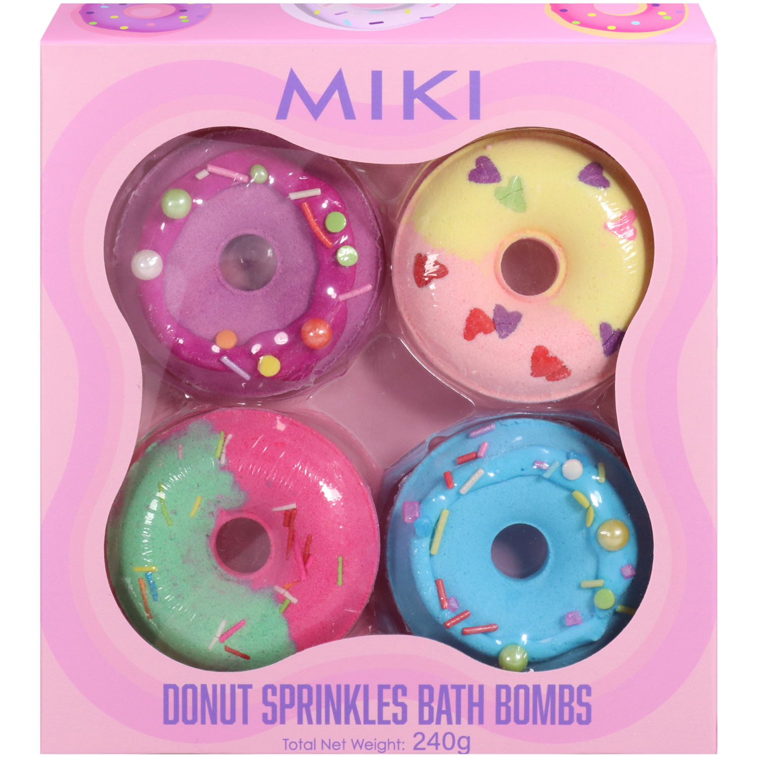 Miki Donut Sprinkles Bath Bomb Set 4 piece