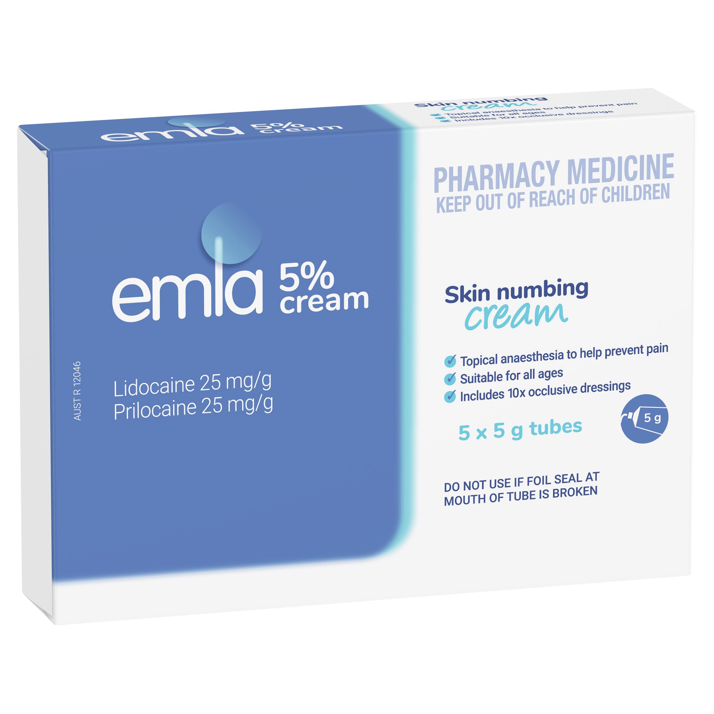 Emla Cream 5% X 5x5g Tubes With 10 Dressings 1 pack - Image 5