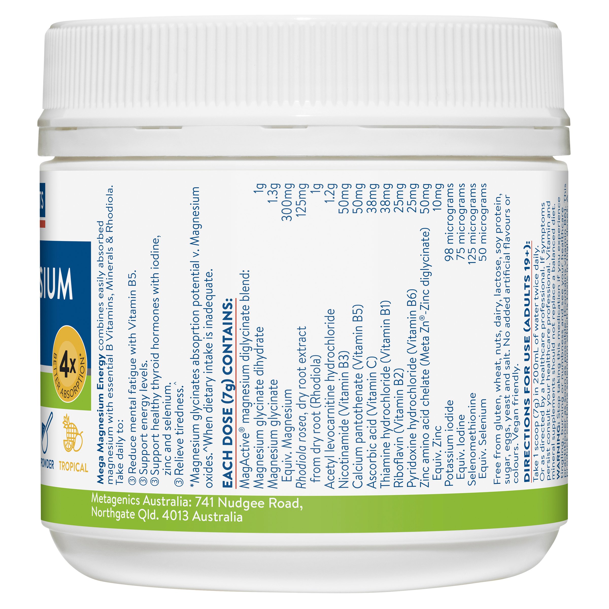 Ethical Nutrients Mega Magnesium Energy 140g - Image 2