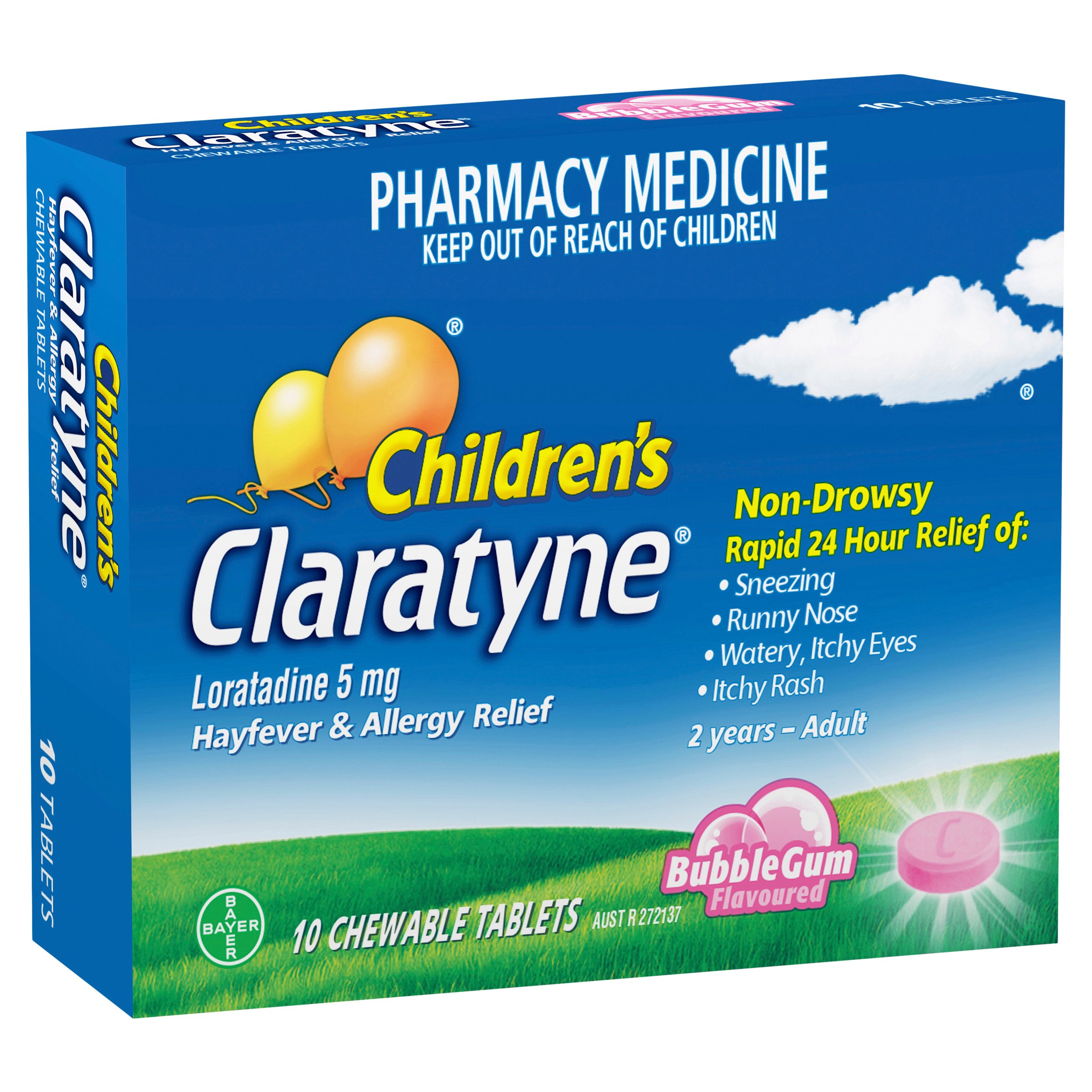 Claratyne Children's Hayfever & Allergy Relief Bubblegum 10 chewable tablets - Image 9