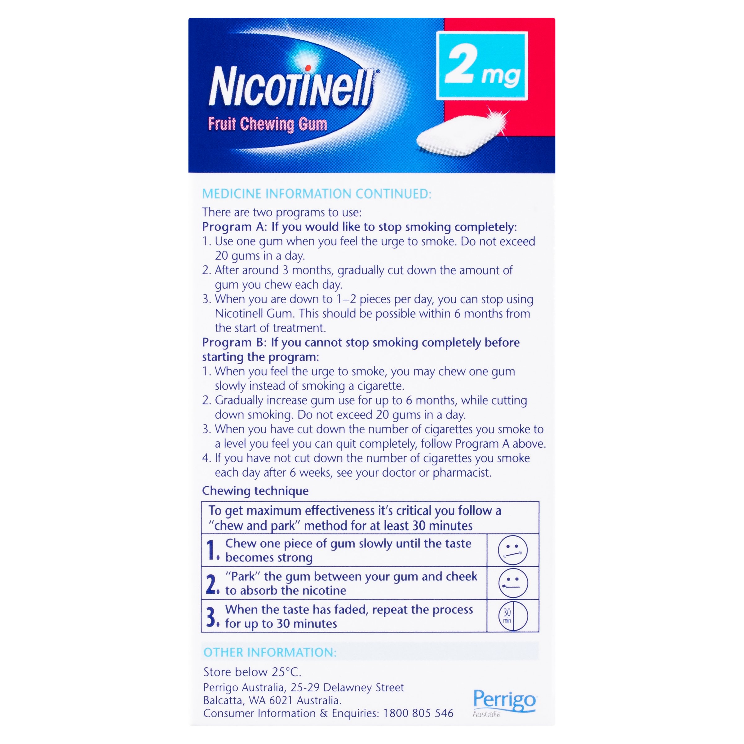 Nicotinell Fruit Nicotine Chewing Gum 2mg Regular Strength 96 pieces - Image 2